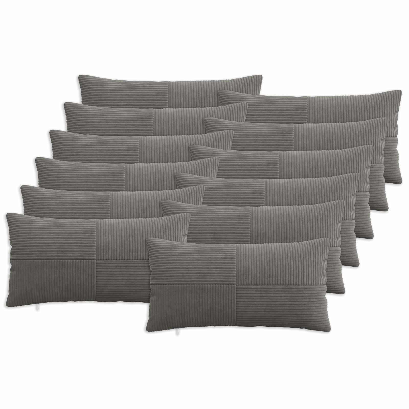 Kussensloop 12 pcs ALMELO Donkergrijs 40 x 80 cm corduroy image 1
