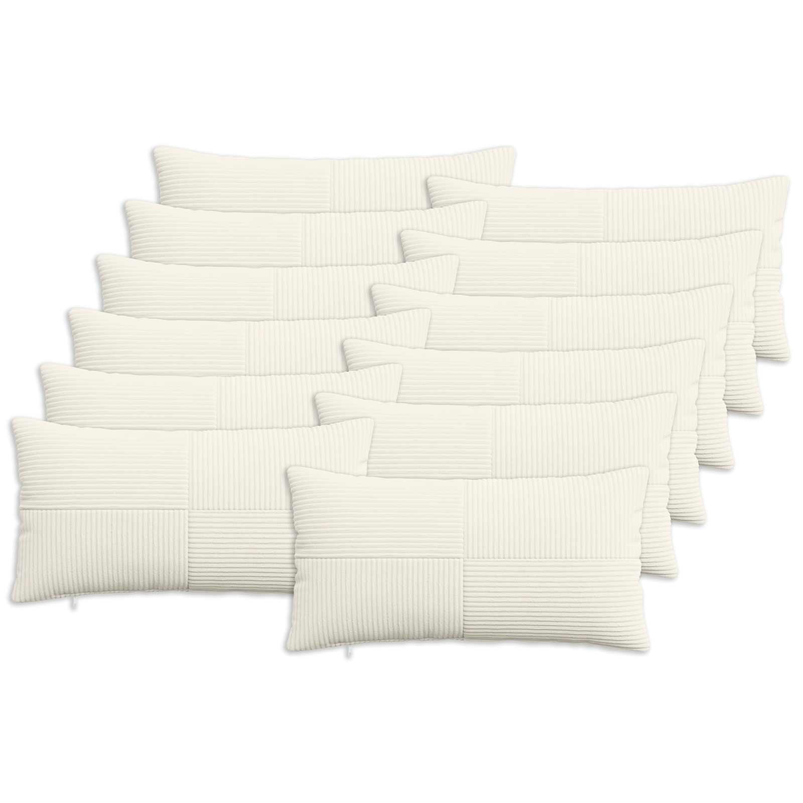 Kussensloop 12 pcs ALMELO Crèmekleurig 40 x 80 cm corduroy image 1