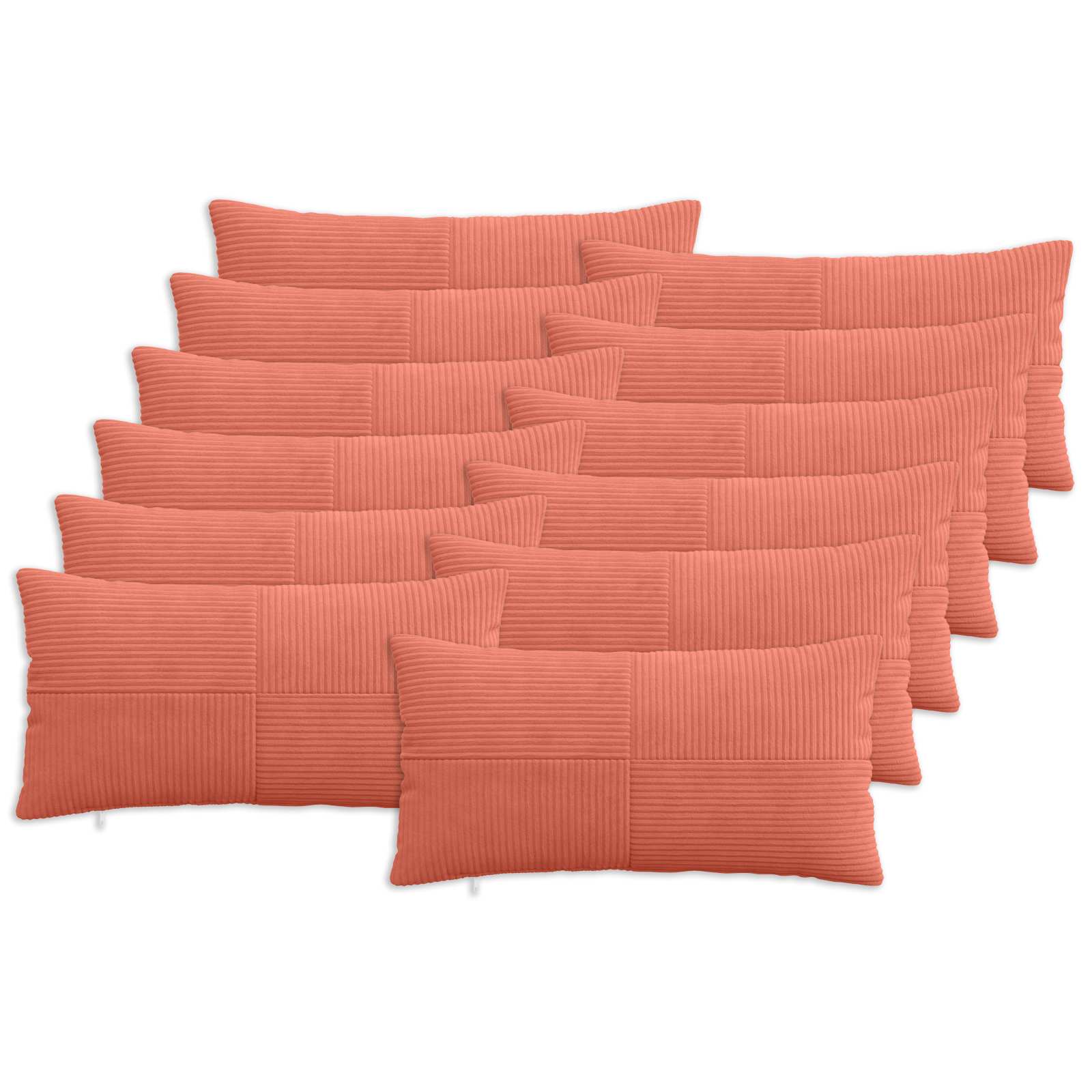 Kussensloop 12 pcs ALMELO Rood-oranje 40 x 80 cm corduroy image 1