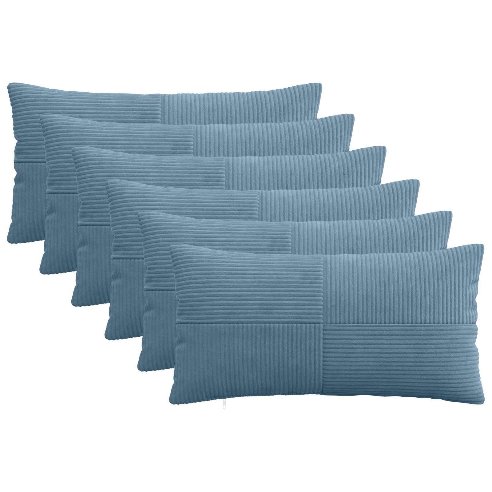 Kussensloop 6 pcs ALMELO Blauw 40 x 80 cm corduroy image 1