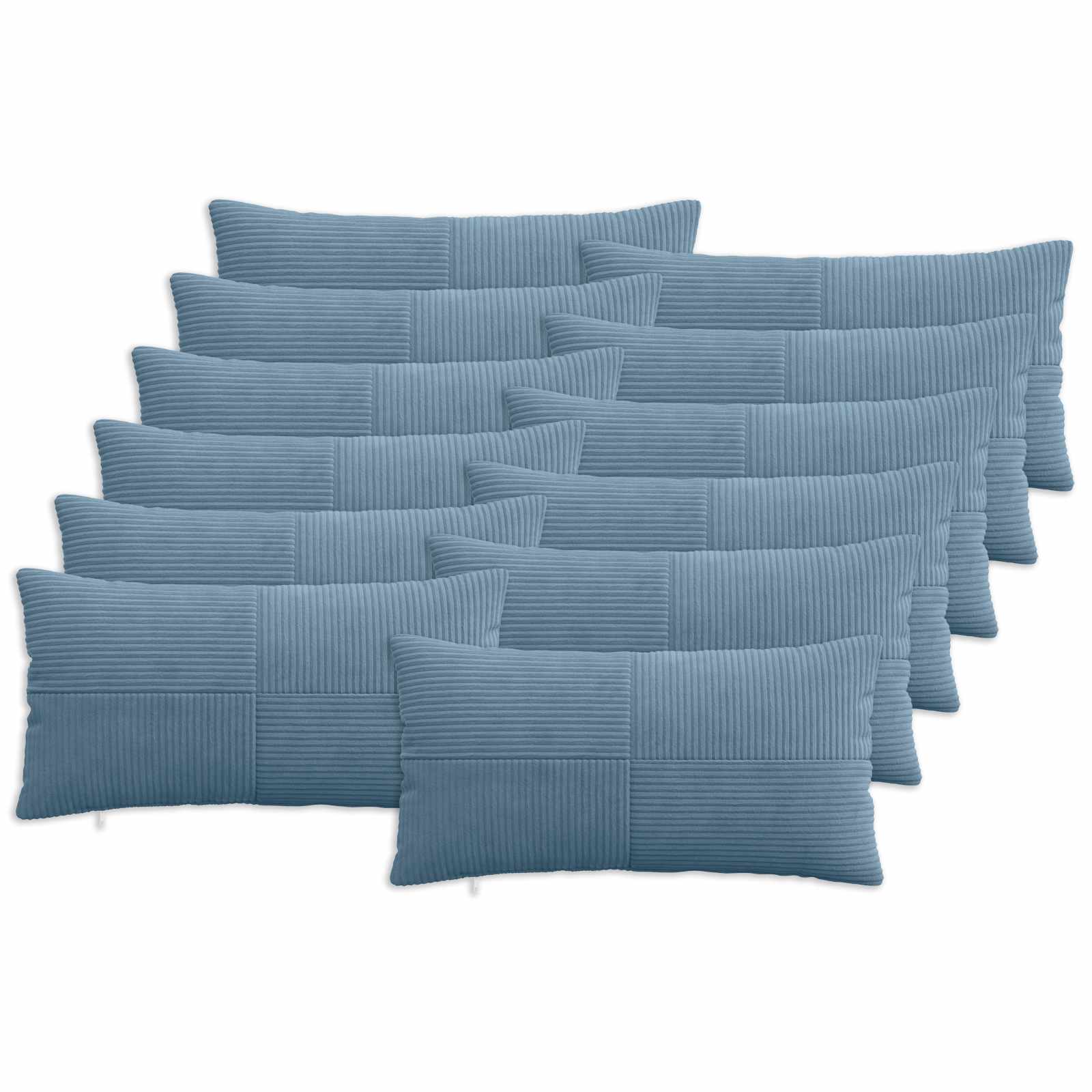 Kussensloop 12 pcs ALMELO Blauw 40 x 80 cm corduroy image 1
