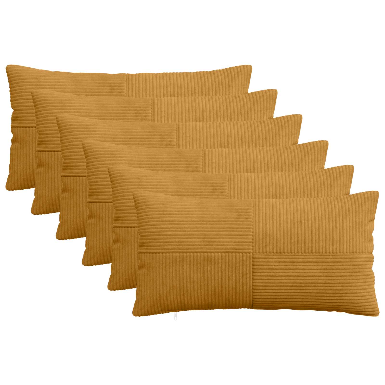 Kussensloop 6 pcs ALMELO Geel 40 x 80 cm corduroy image 1