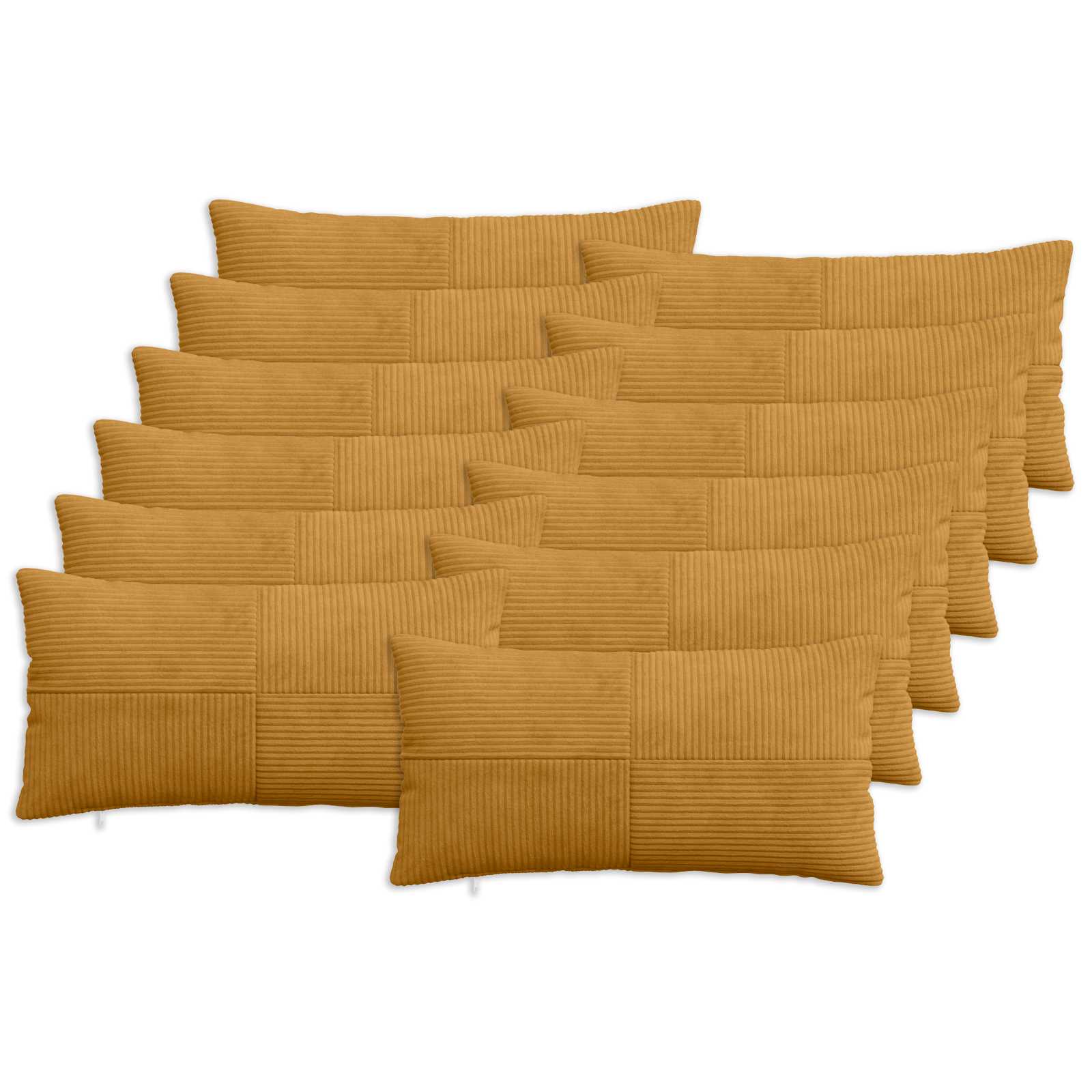 Kussensloop 12 pcs ALMELO Geel 40 x 80 cm corduroy image 1