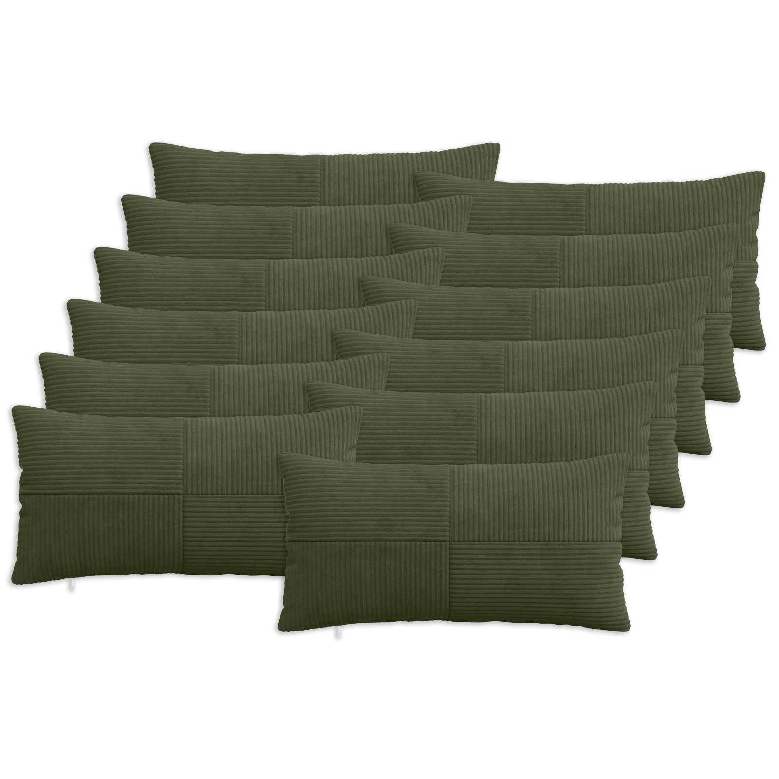 Kussensloop 12 pcs ALMELO Groen 40 x 80 cm corduroy image 1