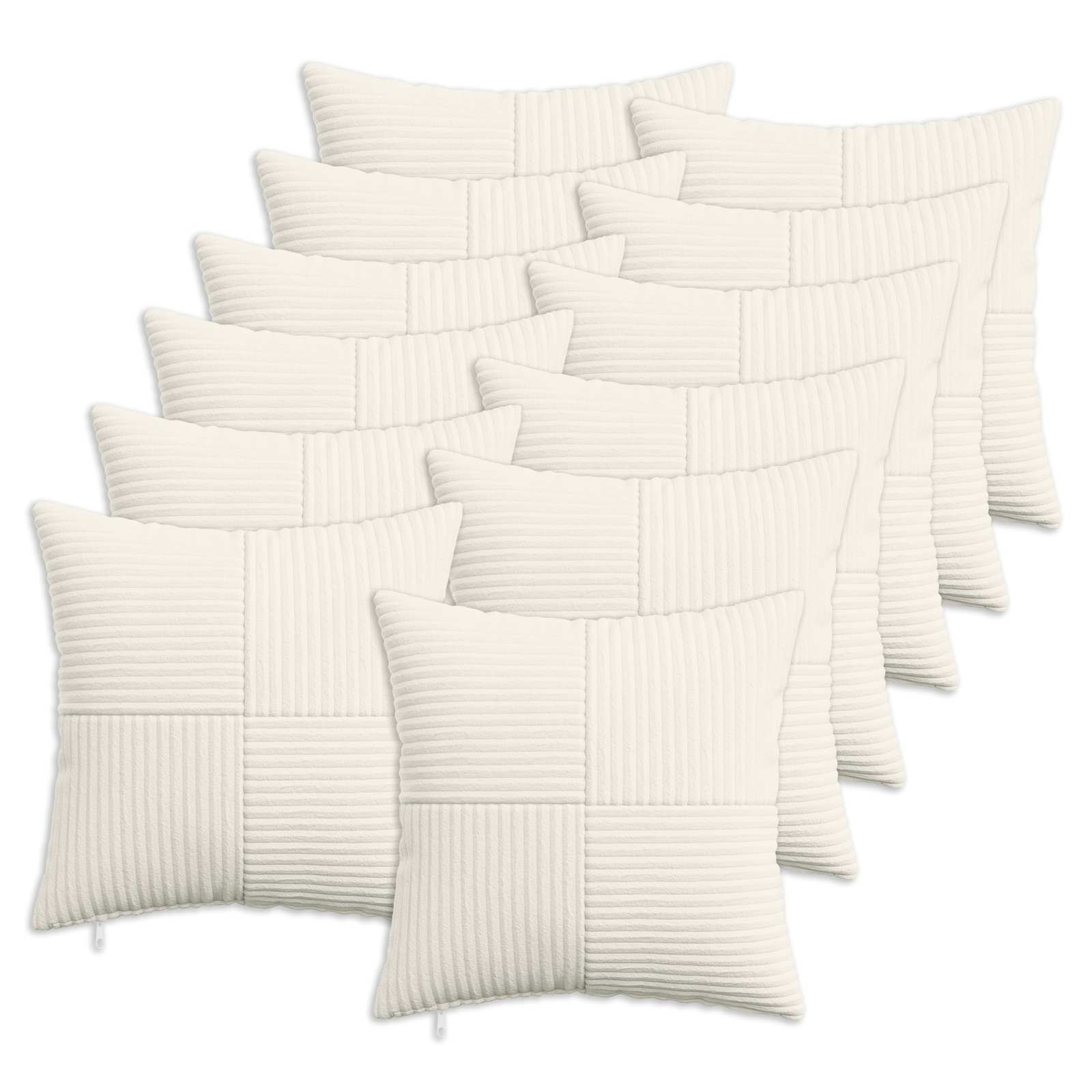 Kussensloop 12 pcs ALMELO Crèmekleurig 45 x 45 cm corduroy image 1