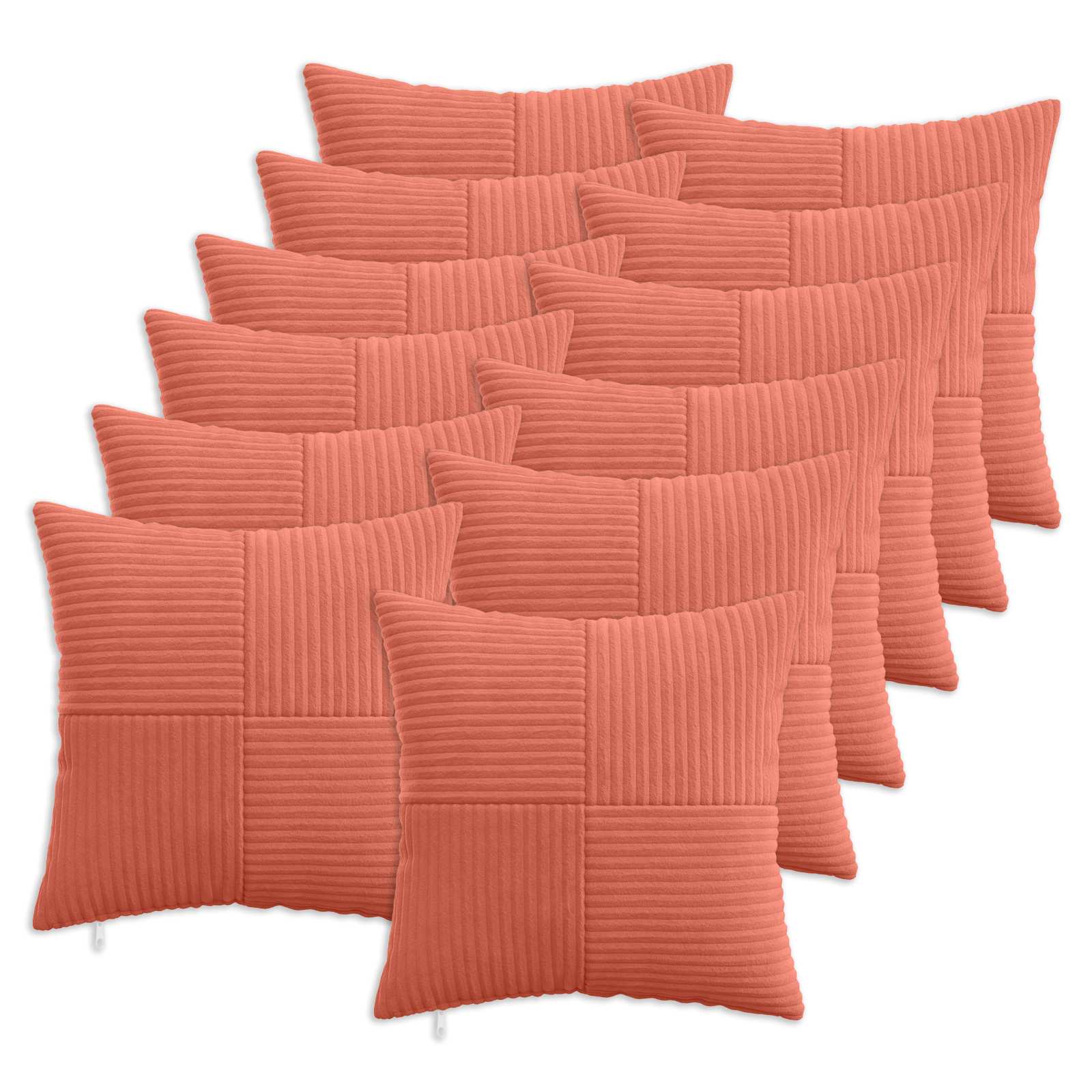 Kussensloop 12 pcs ALMELO Rood-oranje 45 x 45 cm corduroy image 1