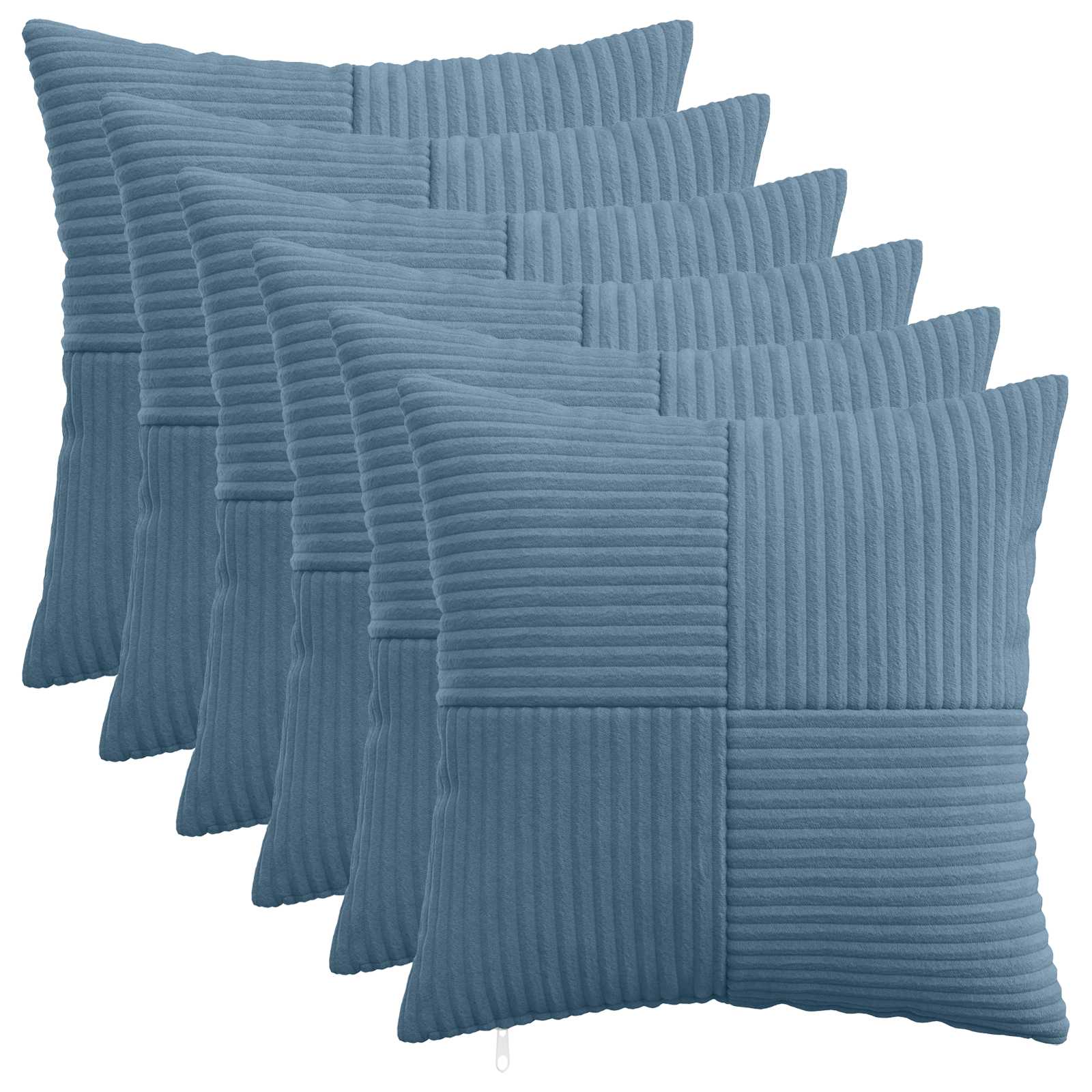 Kussensloop 6 pcs ALMELO Blauw 45 x 45 cm corduroy image 1