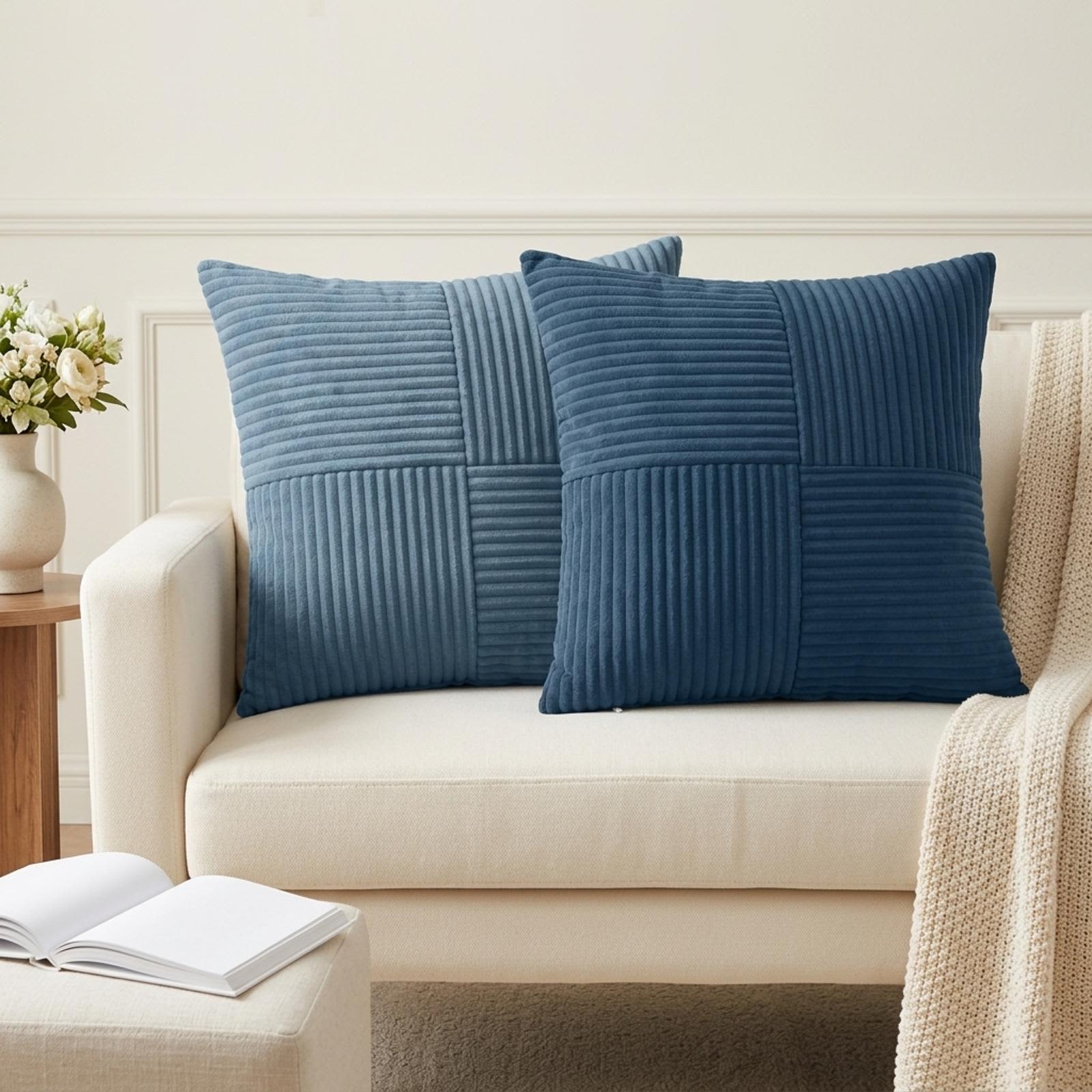 Prevleka za blazino 12 kos ALMELO Temno modra 45 x 45 cm