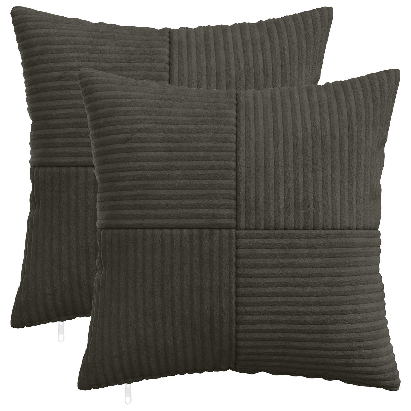 Kussensloop 2 pcs ALMELO Antracietkleurig 45 x 45 cm corduroy image 1