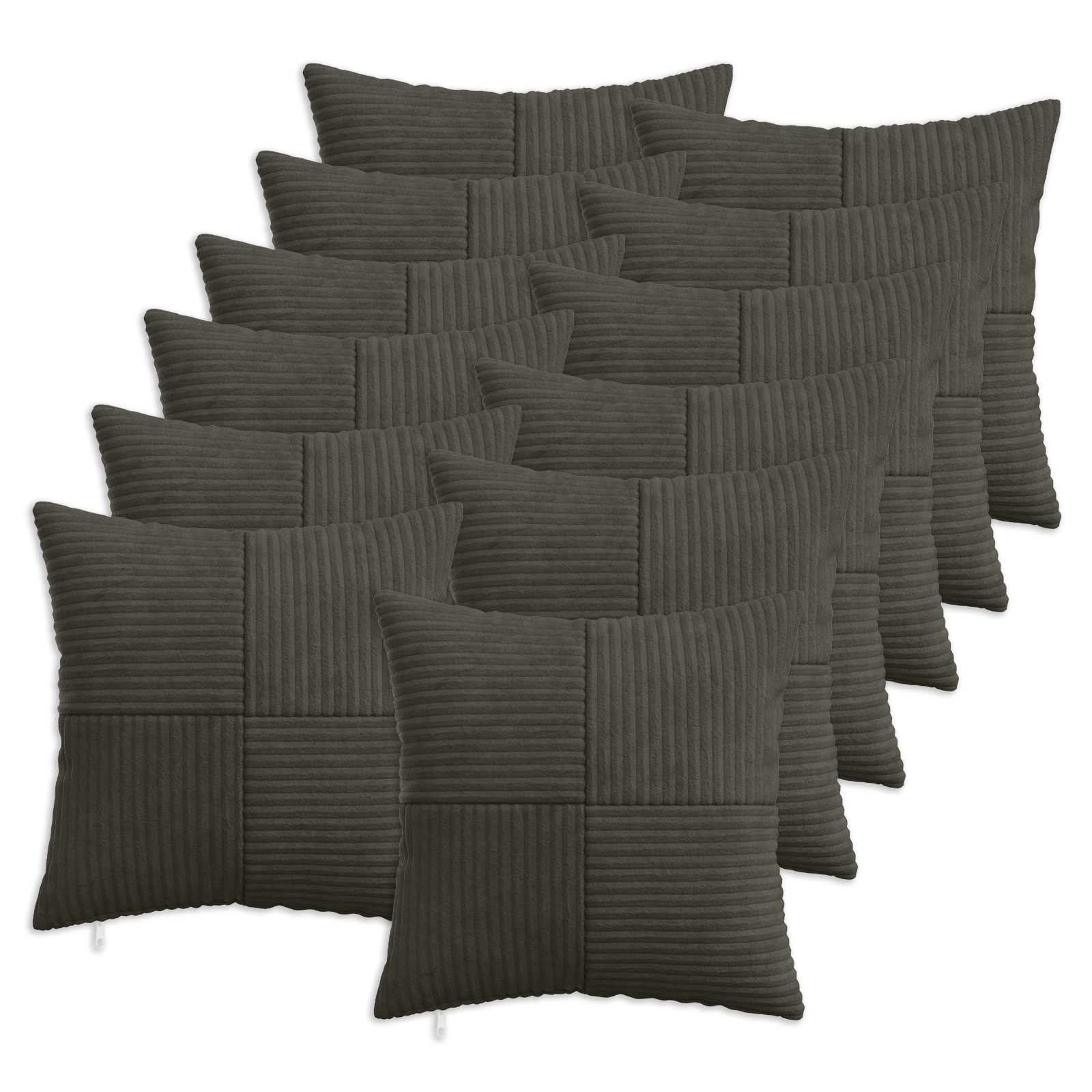 Kussensloop 12 pcs ALMELO Antracietkleurig 45 x 45 cm corduroy image 1