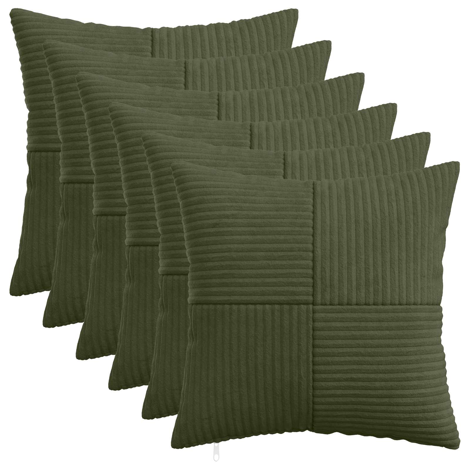 Kussensloop 6 pcs ALMELO Groen 45 x 45 cm corduroy image 1