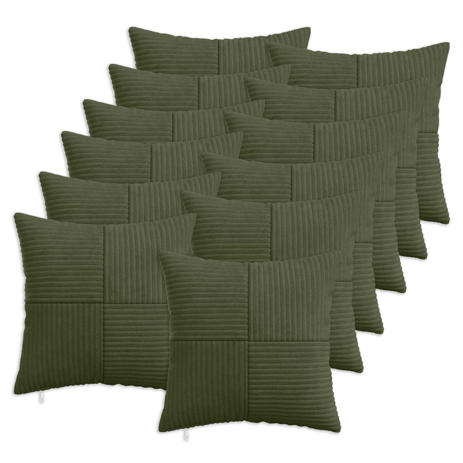 Kussensloop 12 pcs ALMELO Groen 45 x 45 cm corduroy image 1
