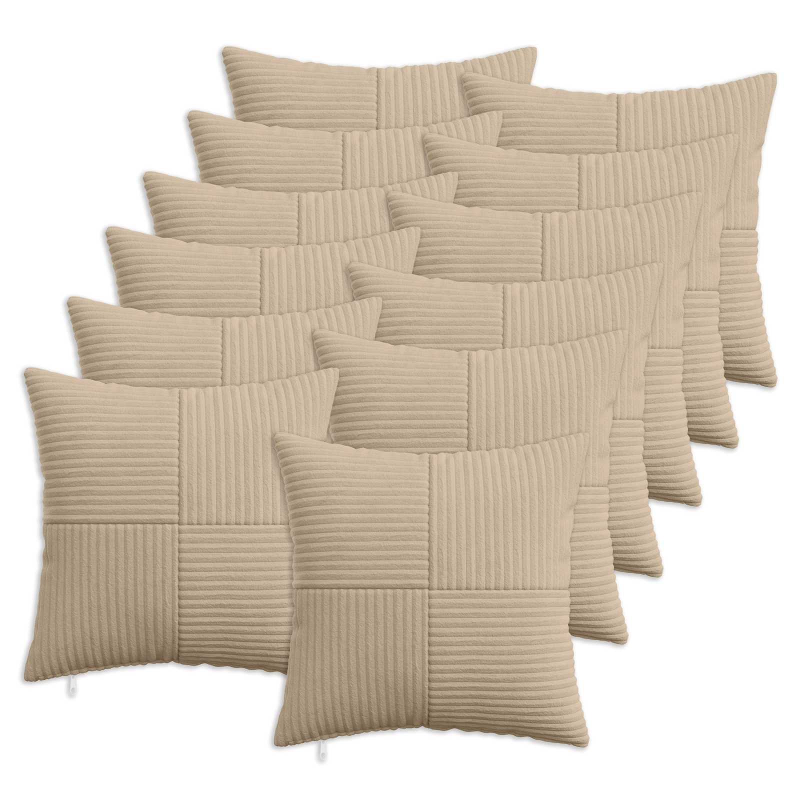 Kussensloop 12 pcs ALMELO Taupe 45 x 45 cm corduroy image 1