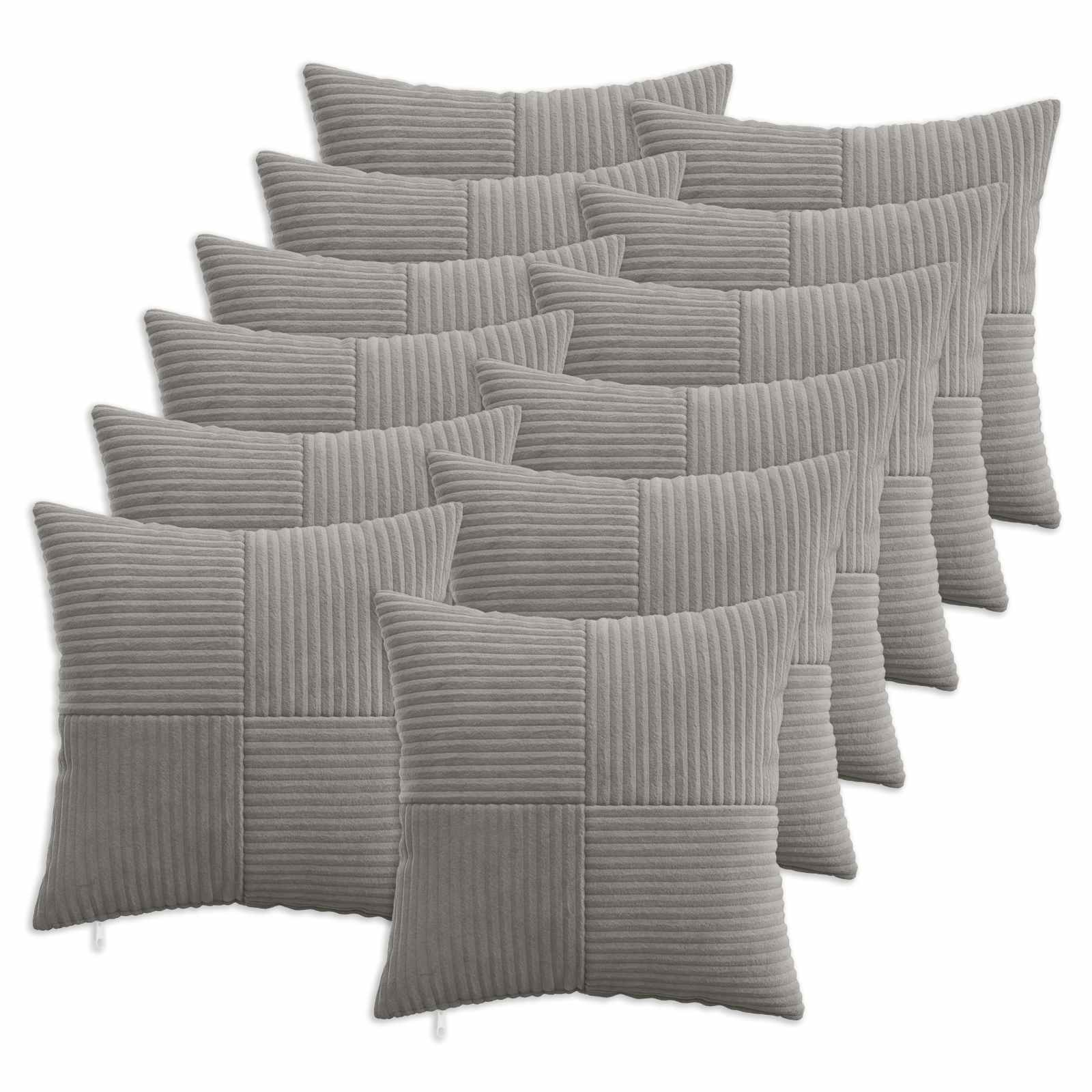 Kussensloop 12 pcs ALMELO Lichtgrijs 50 x 50 cm corduroy image 1