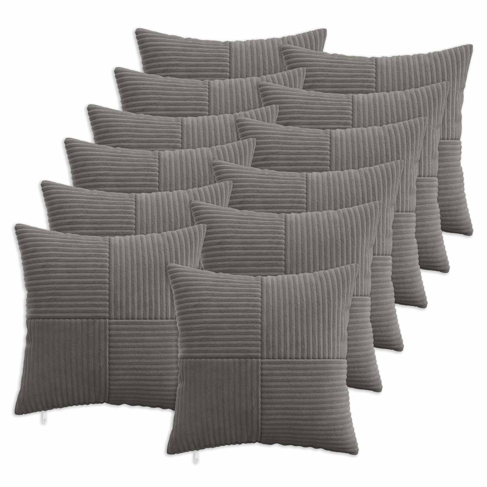 Kussensloop 12 pcs ALMELO Donkergrijs 50 x 50 cm corduroy image 1