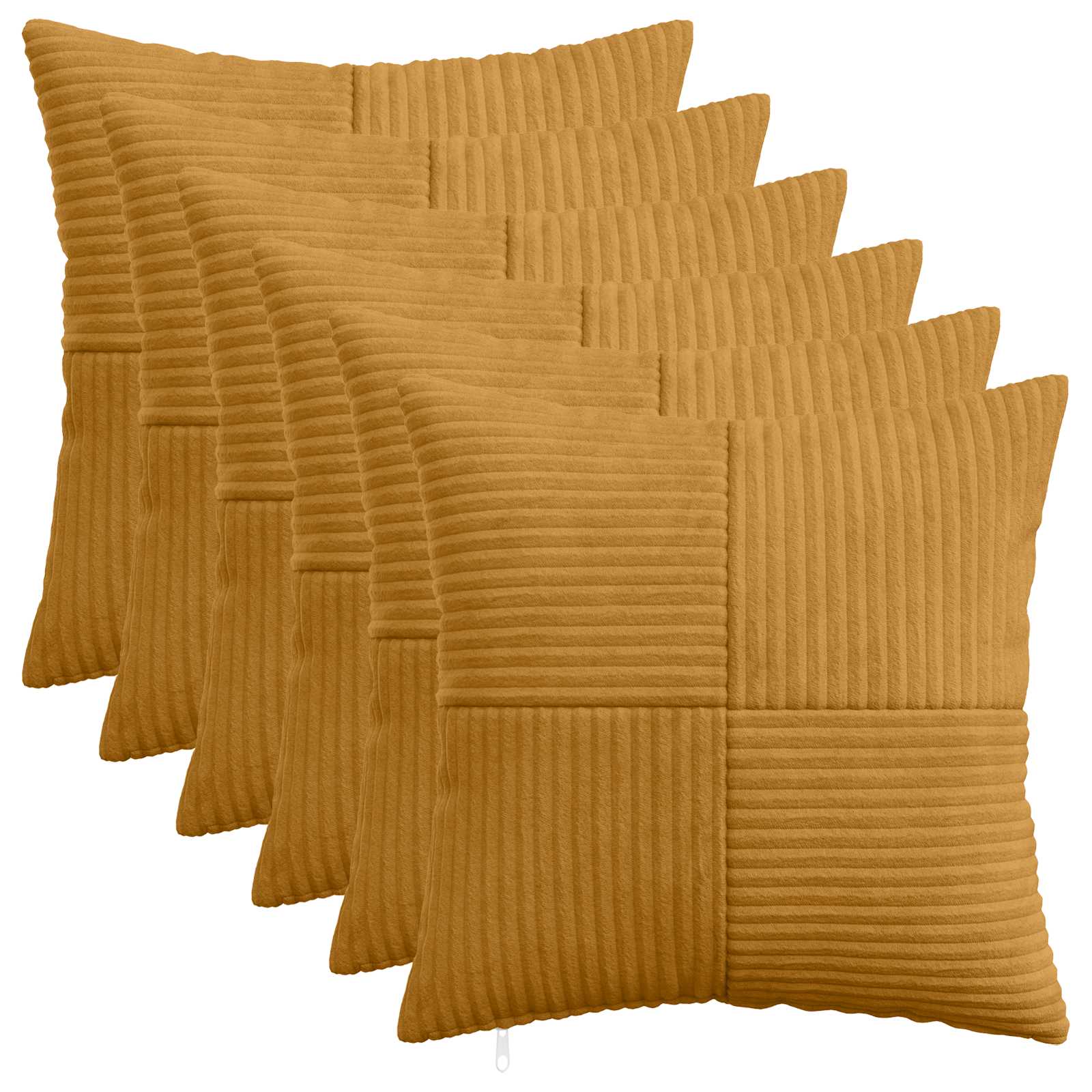Kussensloop 6 pcs ALMELO Geel 50 x 50 cm corduroy image 1