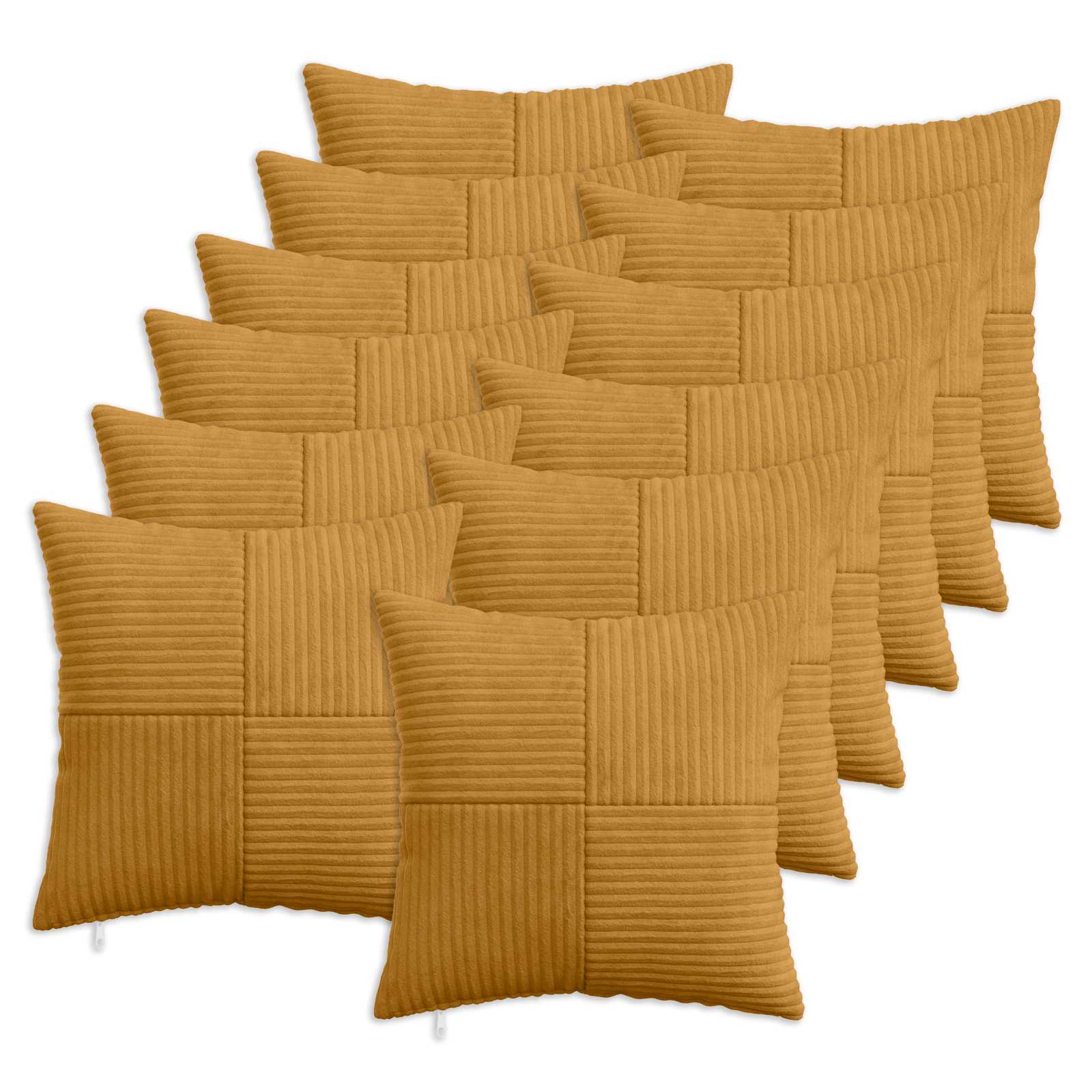 Kussensloop 12 pcs ALMELO Geel 50 x 50 cm corduroy image 1