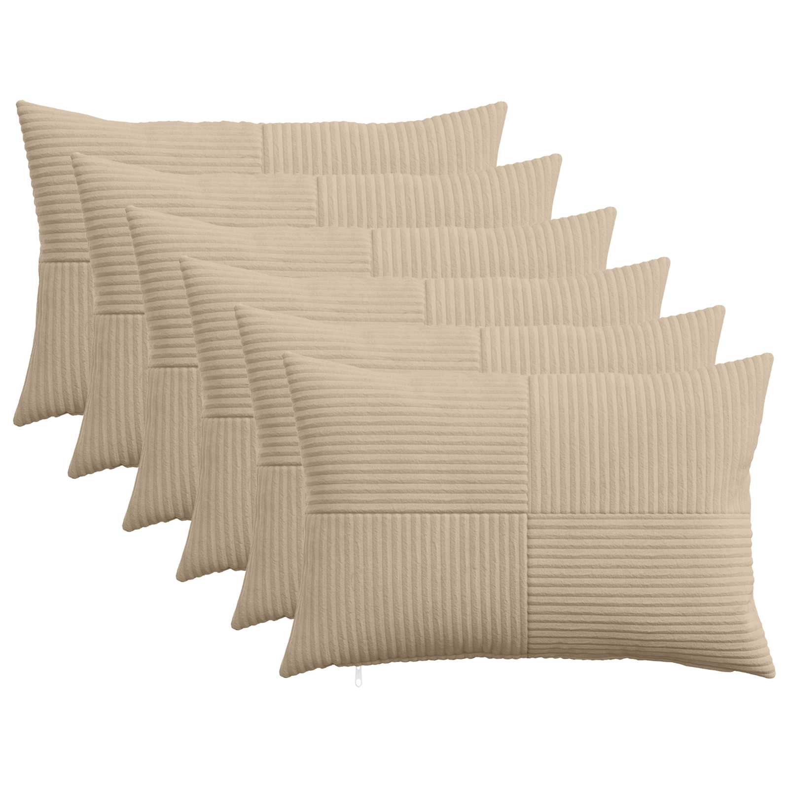Kussensloop 6 pcs ALMELO Taupe 50 x 70 cm corduroy image 1