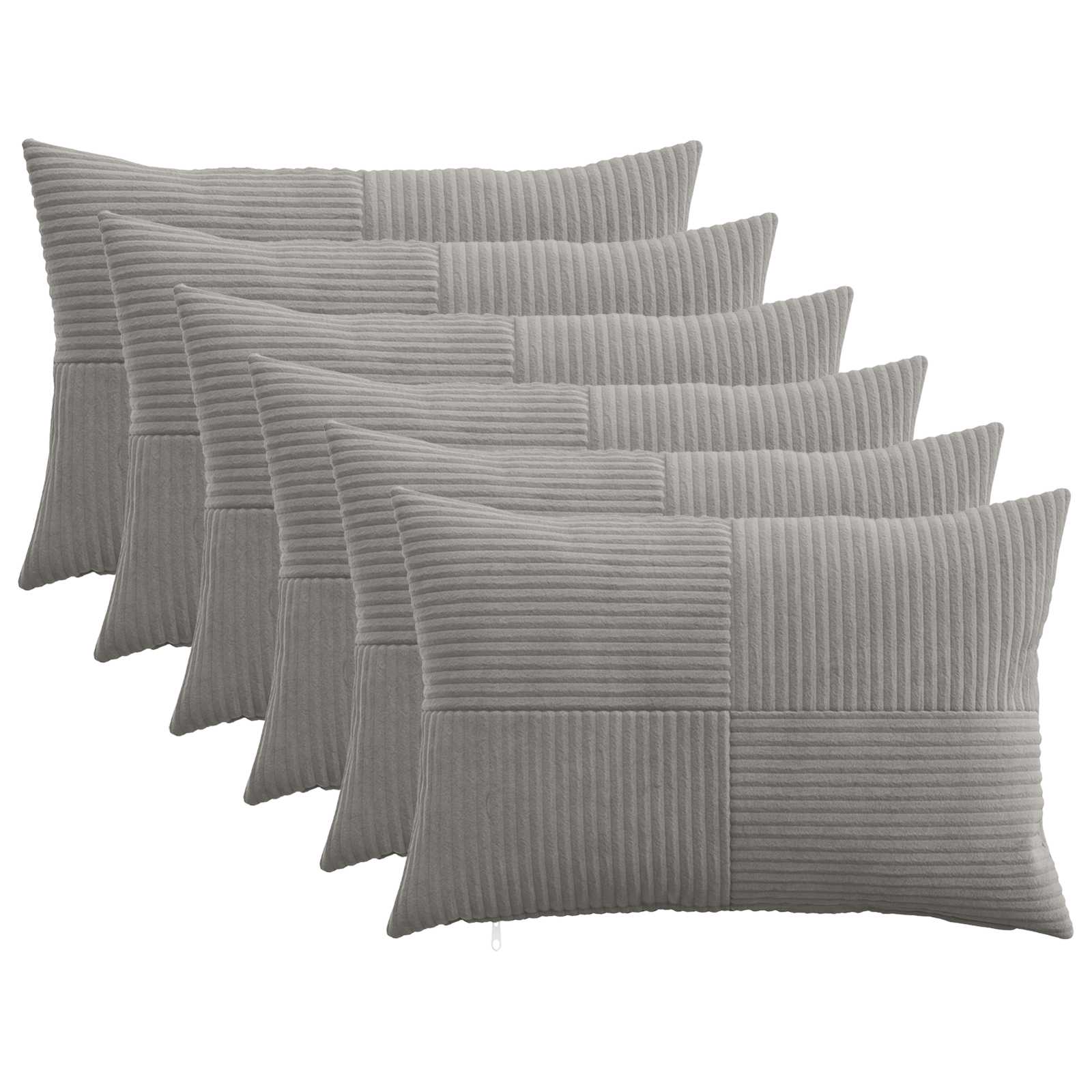 Kussensloop 6 pcs ALMELO Lichtgrijs 50 x 75 cm corduroy image 1