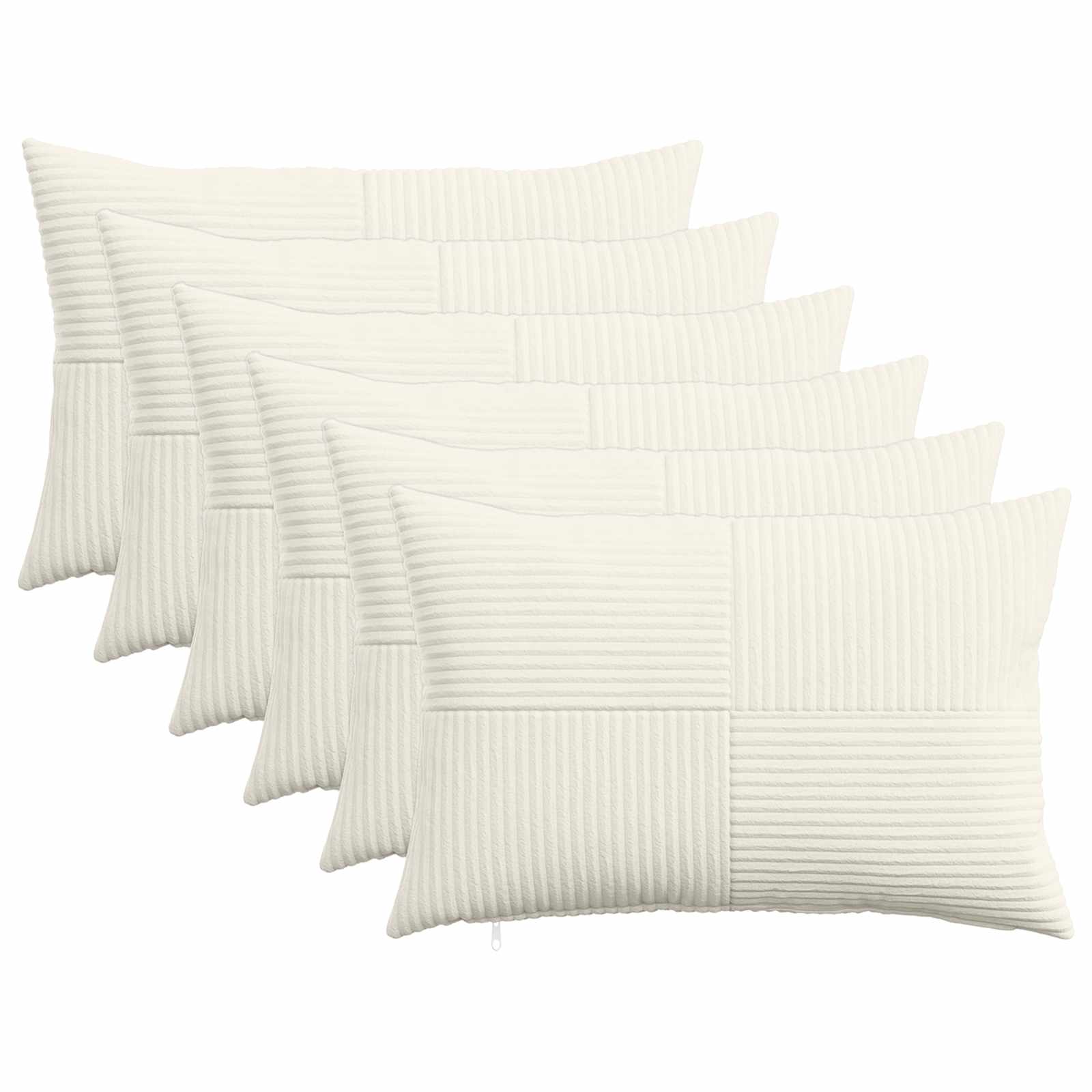 Kussensloop 6 pcs ALMELO Crèmekleurig 50 x 75 cm corduroy image 1