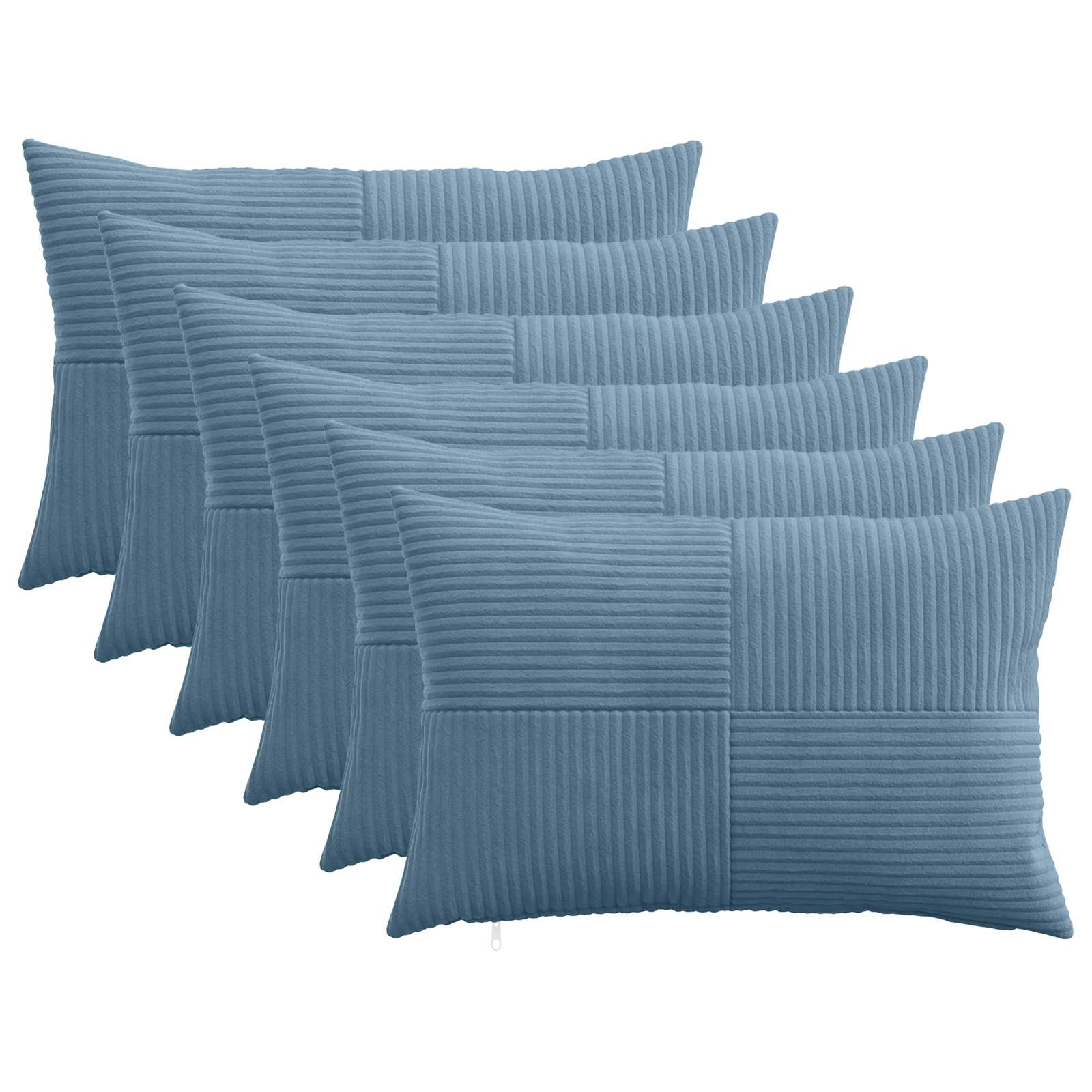 Kussensloop 6 pcs ALMELO Blauw 50 x 75 cm corduroy image 1