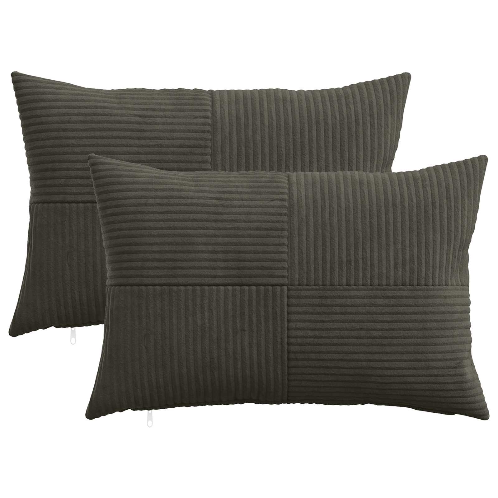 Kussensloop 2 pcs ALMELO Antracietkleurig 50 x 75 cm corduroy image 1