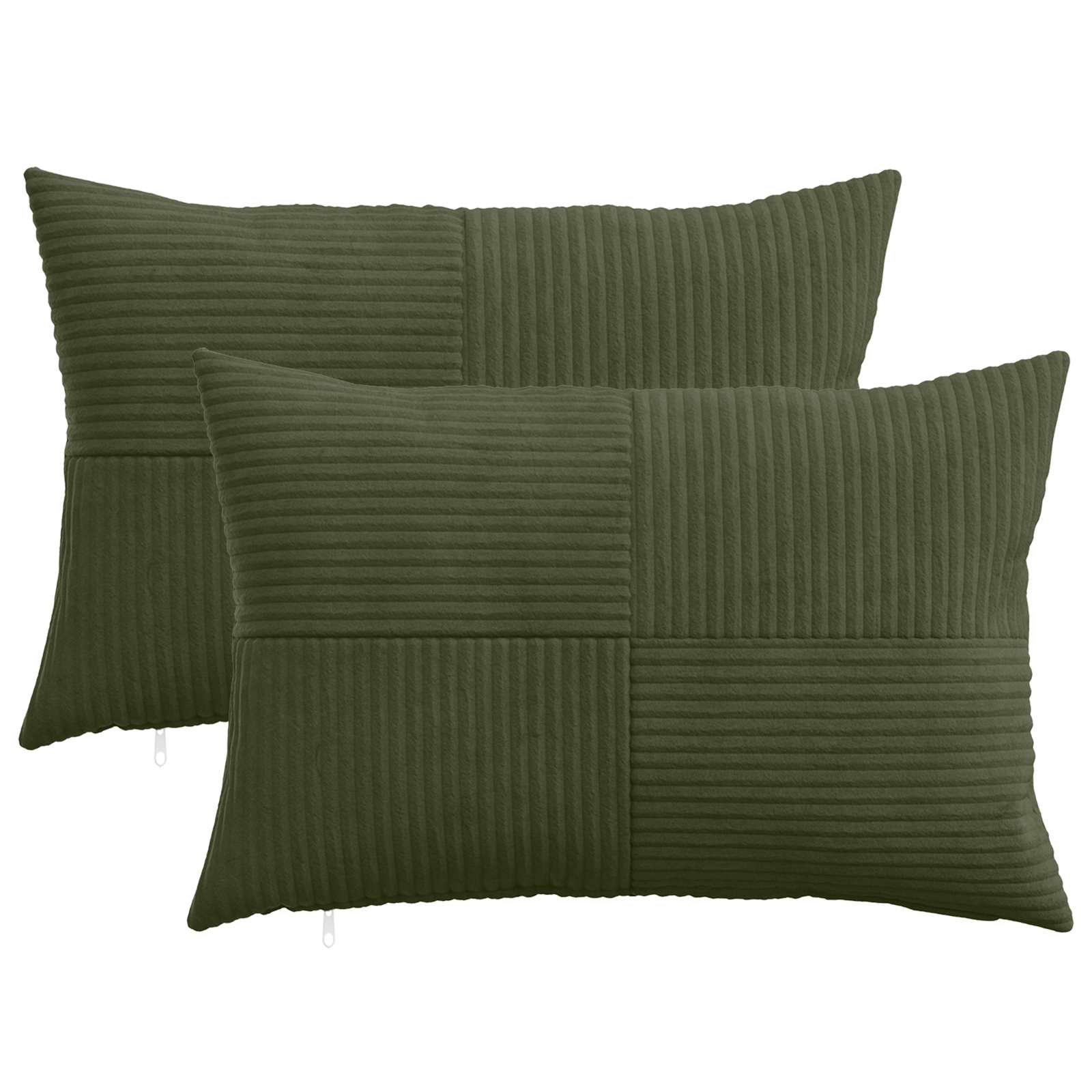 Kussensloop 2 pcs ALMELO Groen 50 x 75 cm corduroy image 1