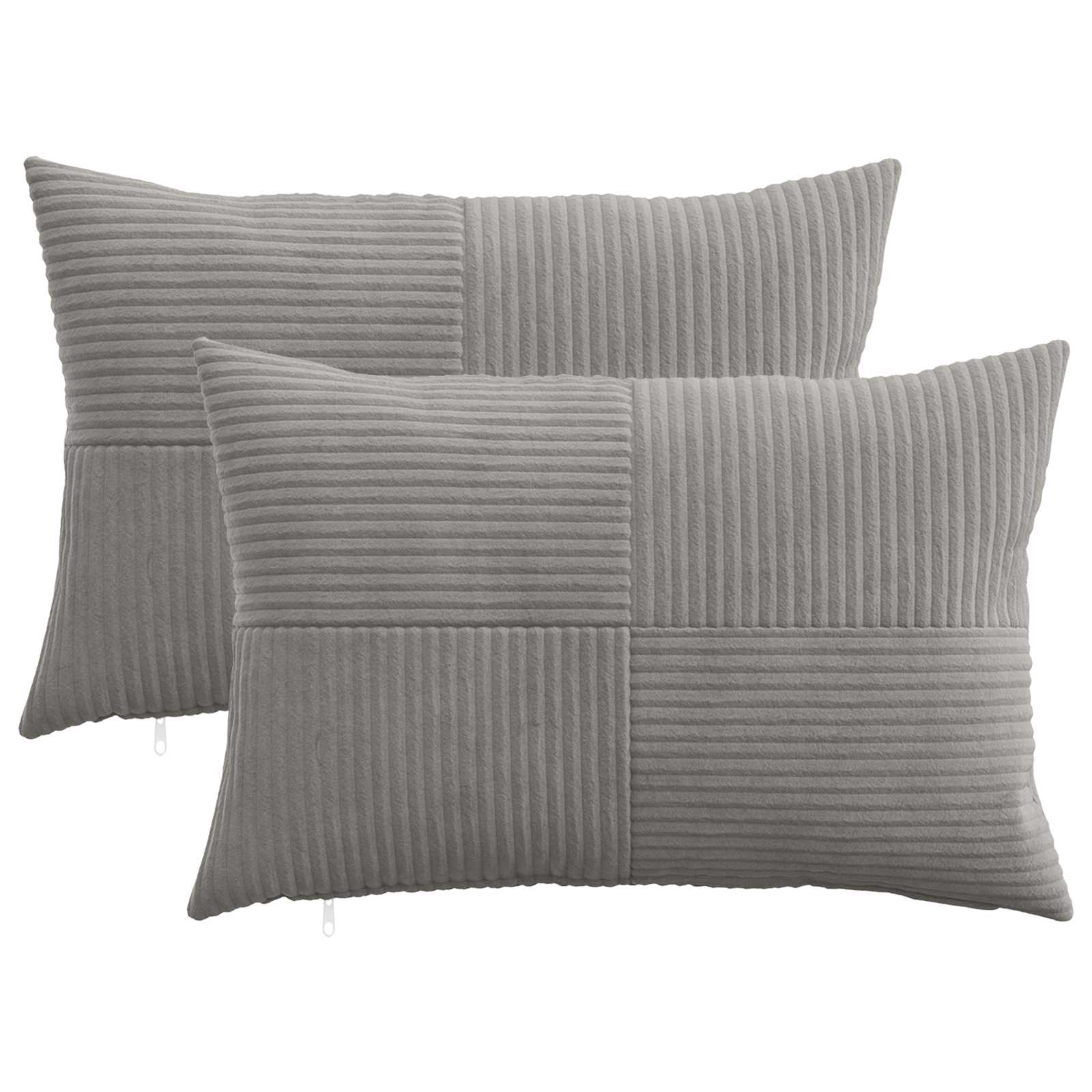 Kussensloop 2 pcs ALMELO Lichtgrijs 50 x 80 cm corduroy image 1