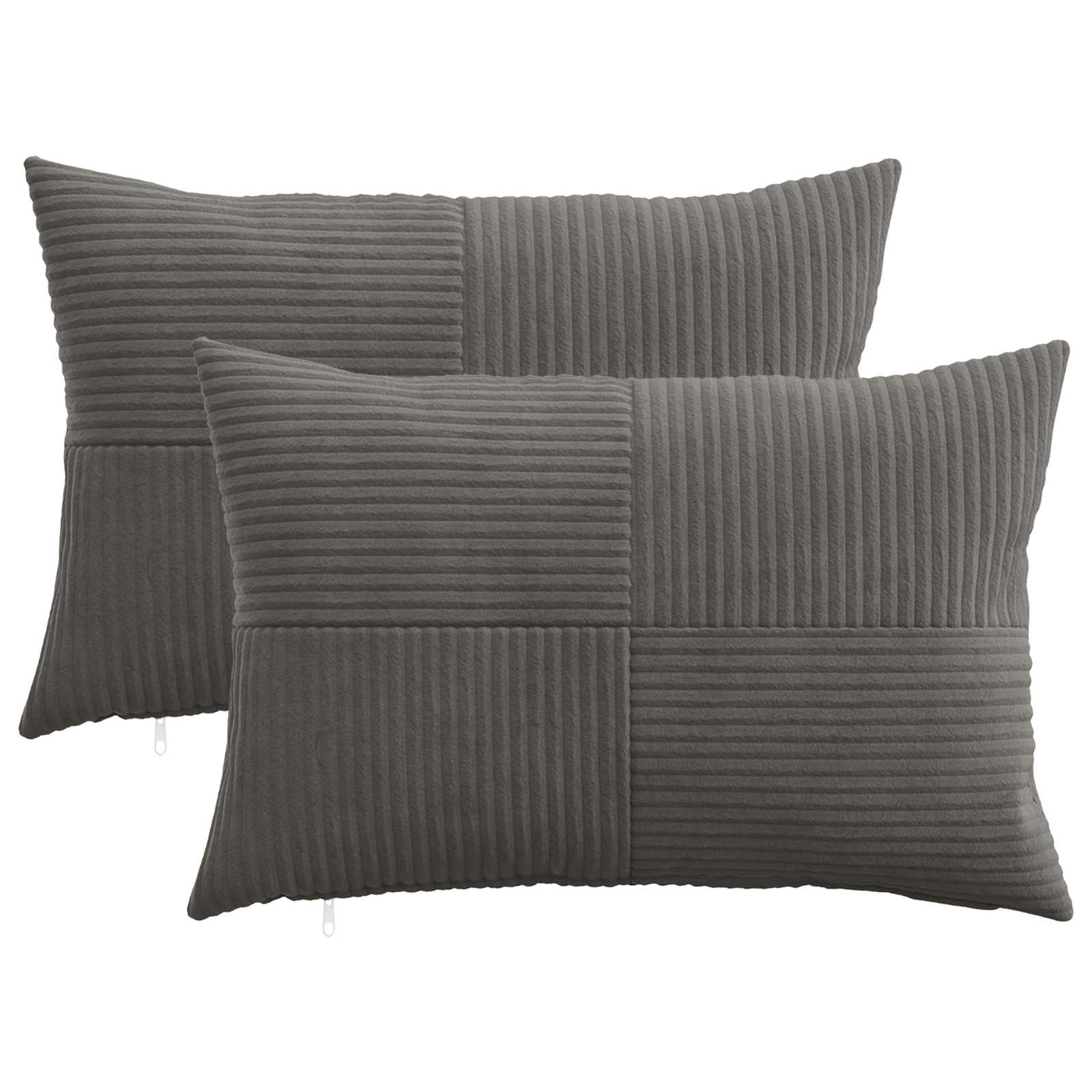 Kussensloop 2 pcs ALMELO Donkergrijs 50 x 80 cm corduroy image 1