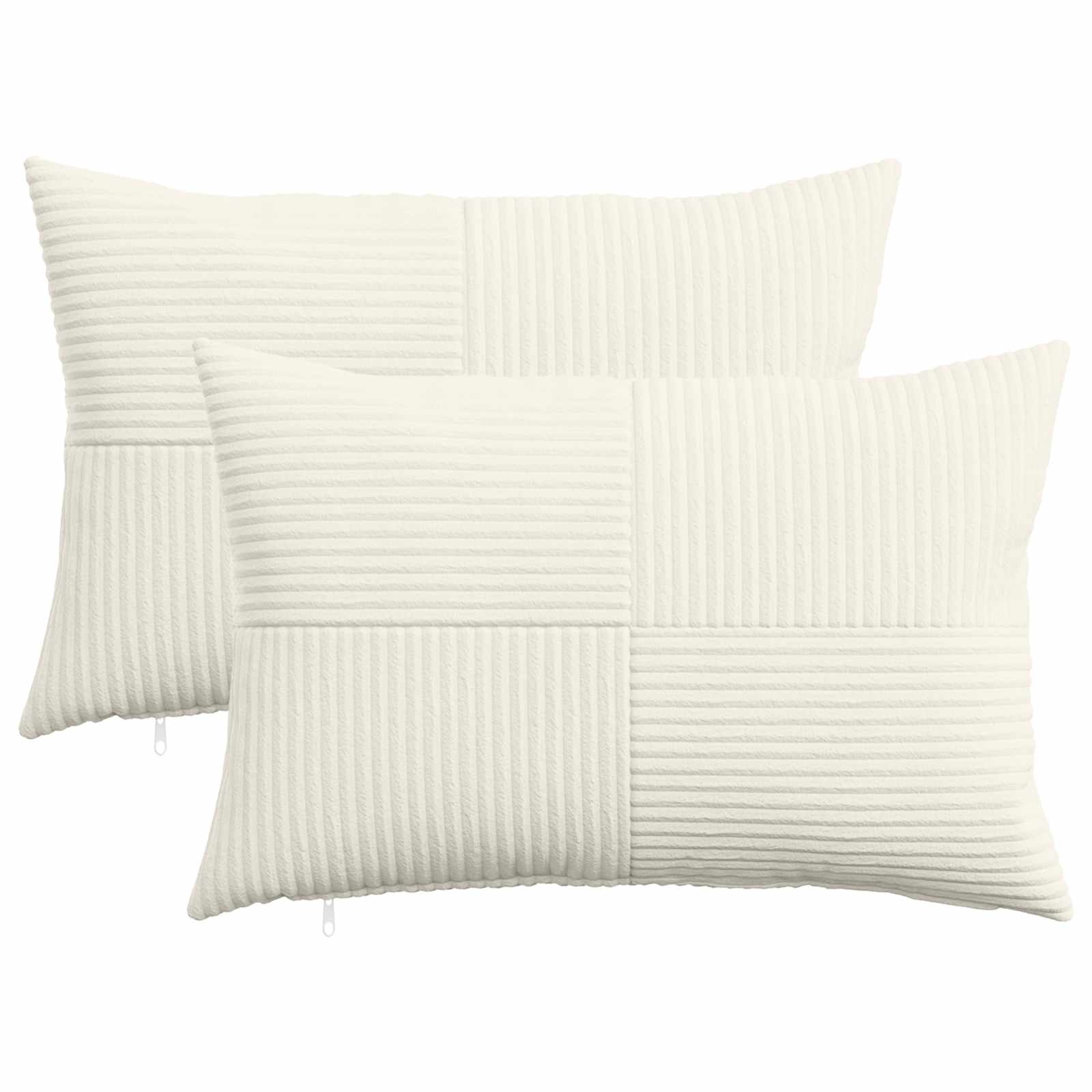 Kussensloop 2 pcs ALMELO Crèmekleurig 50 x 80 cm corduroy image 1