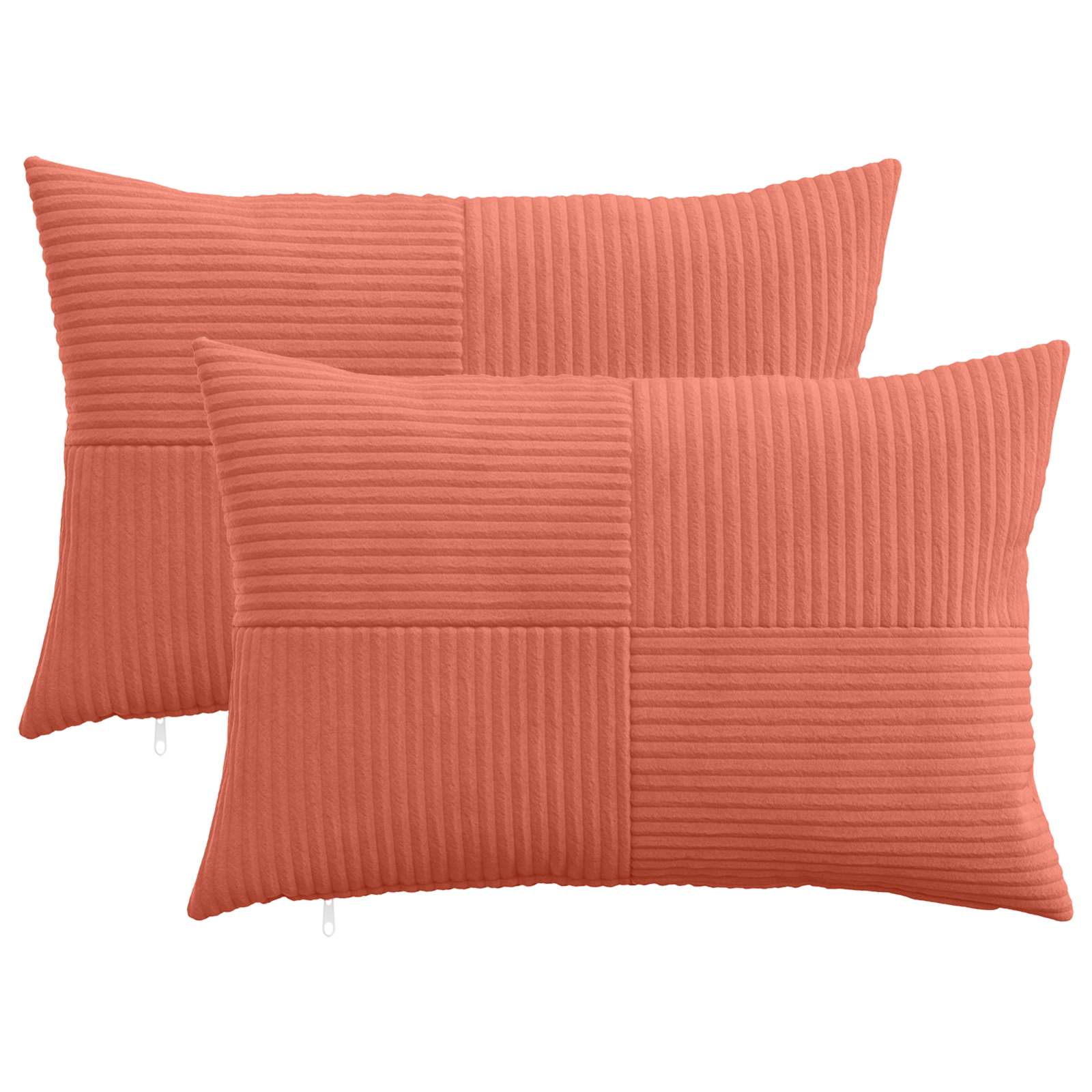 Kussensloop 2 pcs ALMELO Rood-oranje 50 x 80 cm corduroy image 1