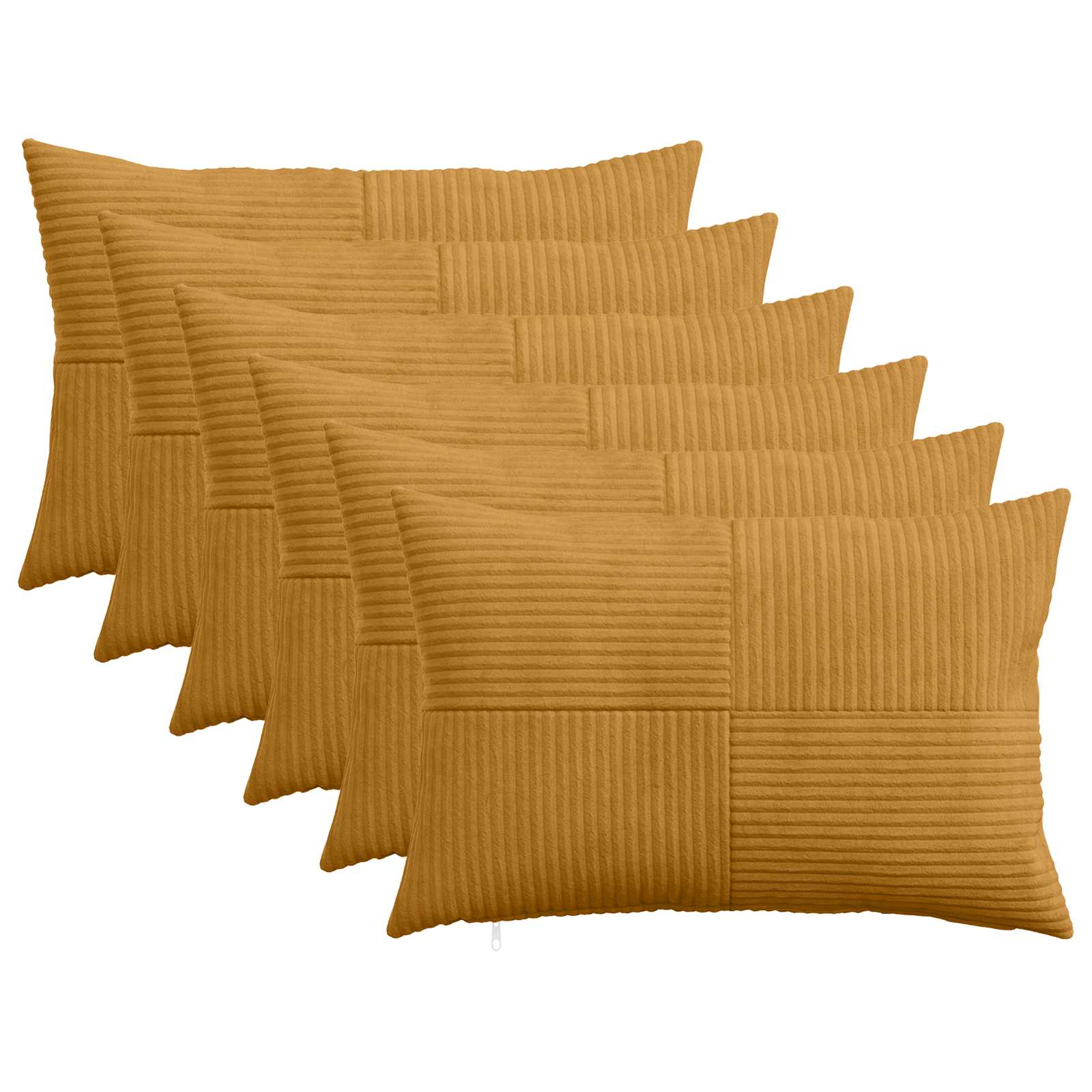 Kussensloop 6 pcs ALMELO Geel 50 x 80 cm corduroy image 1