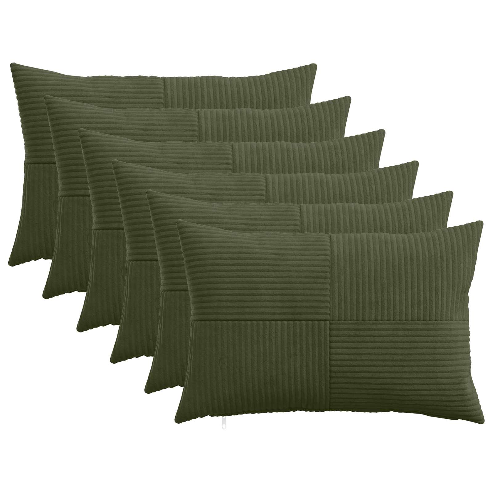 Kussensloop 6 pcs ALMELO Groen 50 x 80 cm corduroy image 1