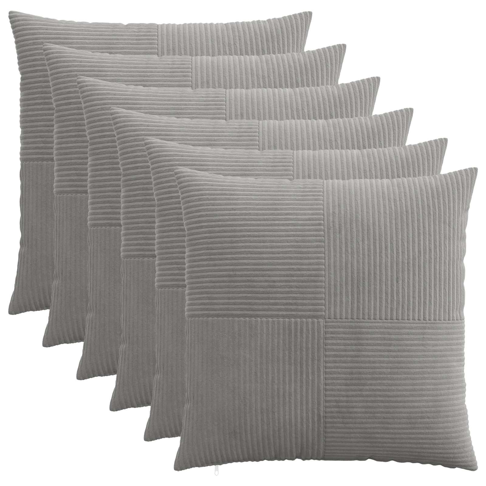 Kussensloop 6 pcs ALMELO Lichtgrijs 55 x 55 cm corduroy image 1