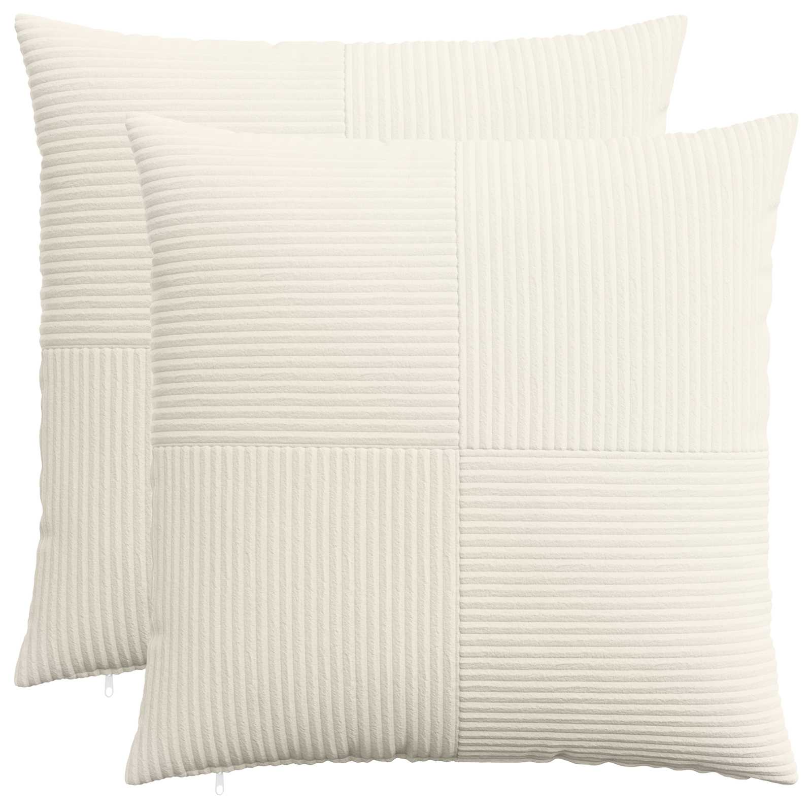 Kussensloop 2 pcs ALMELO Crèmekleurig 55 x 55 cm corduroy image 1