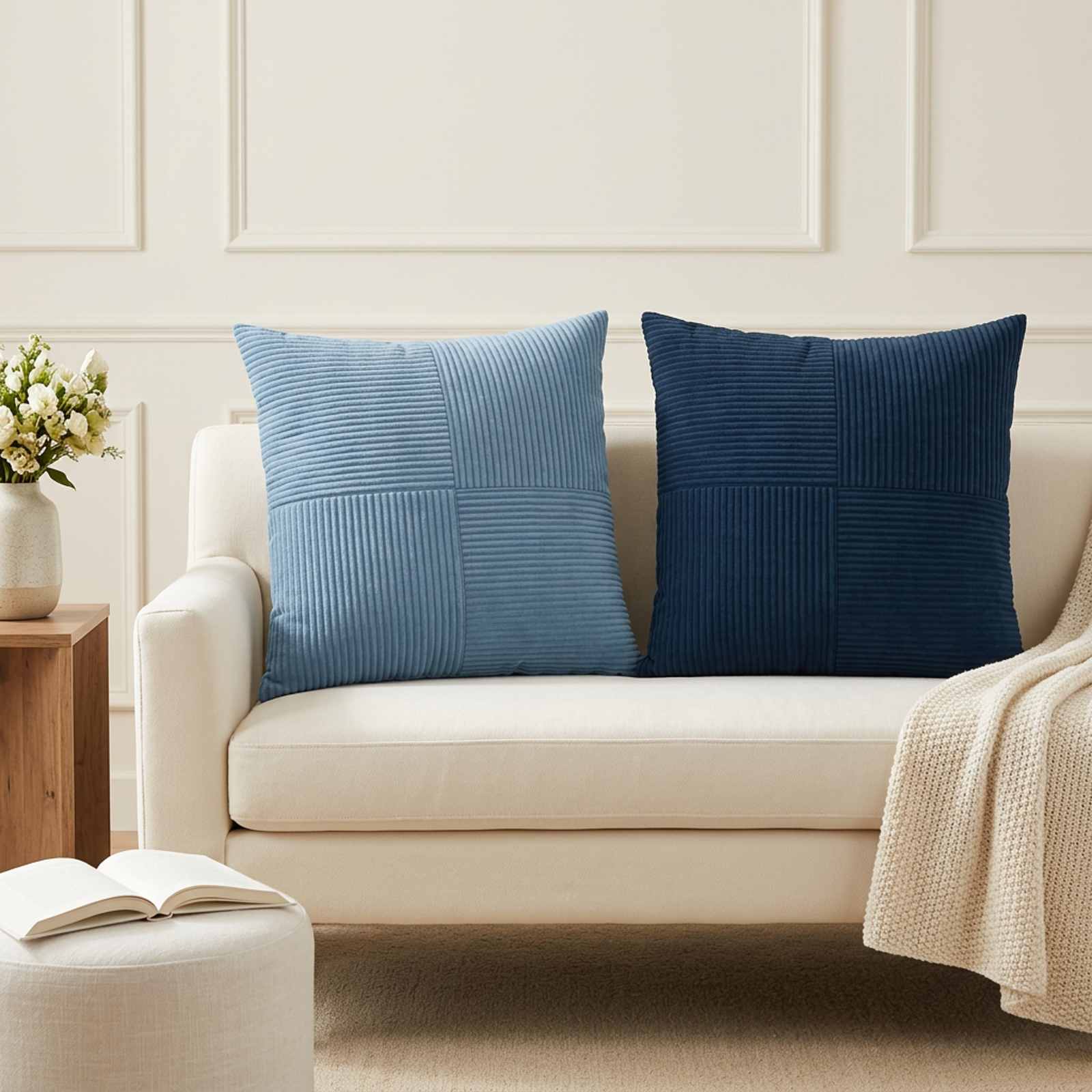 Prevleka za blazino 6 kos ALMELO Temno modra 60 x 60 cm