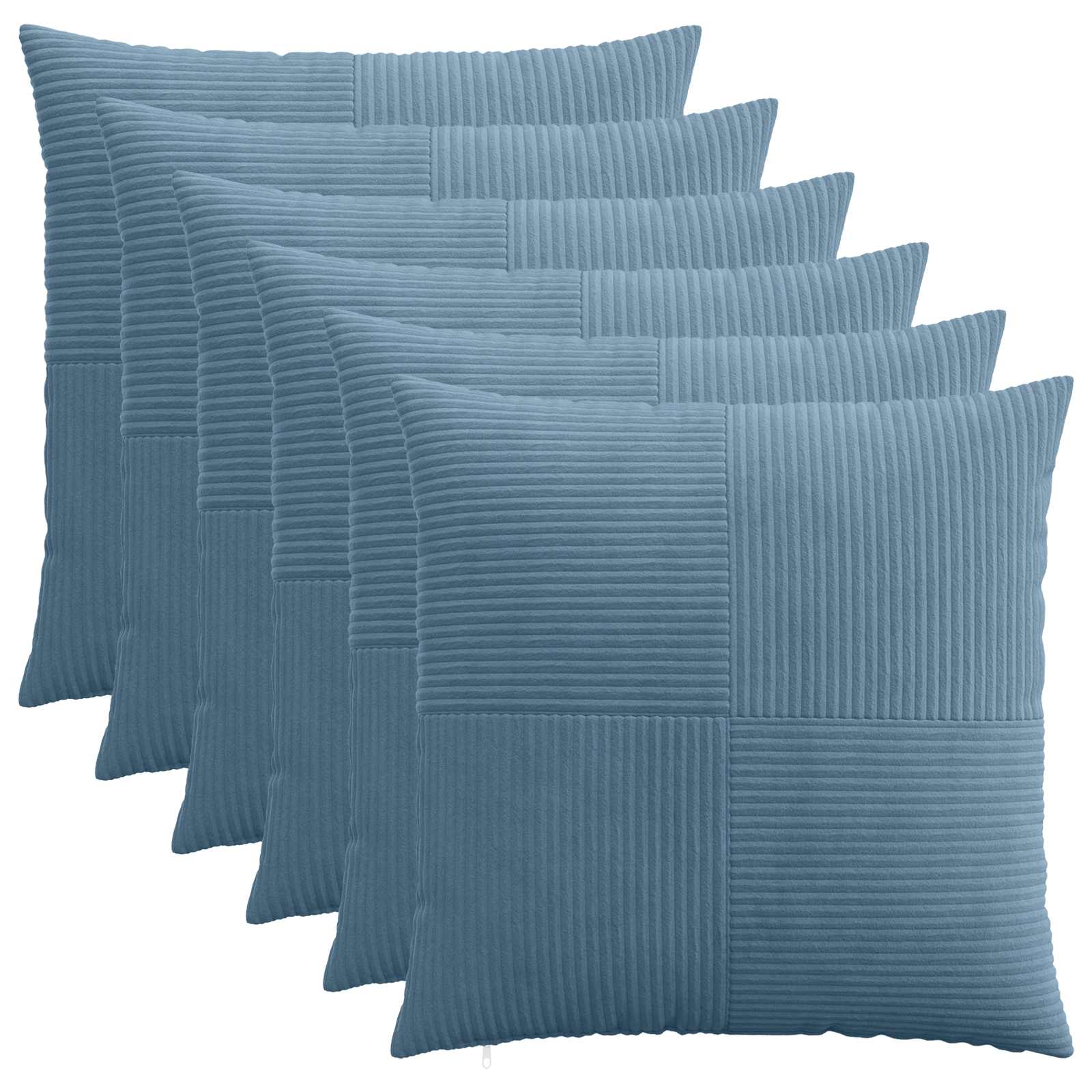 Kussensloop 6 pcs ALMELO Blauw 55 x 55 cm corduroy image 1