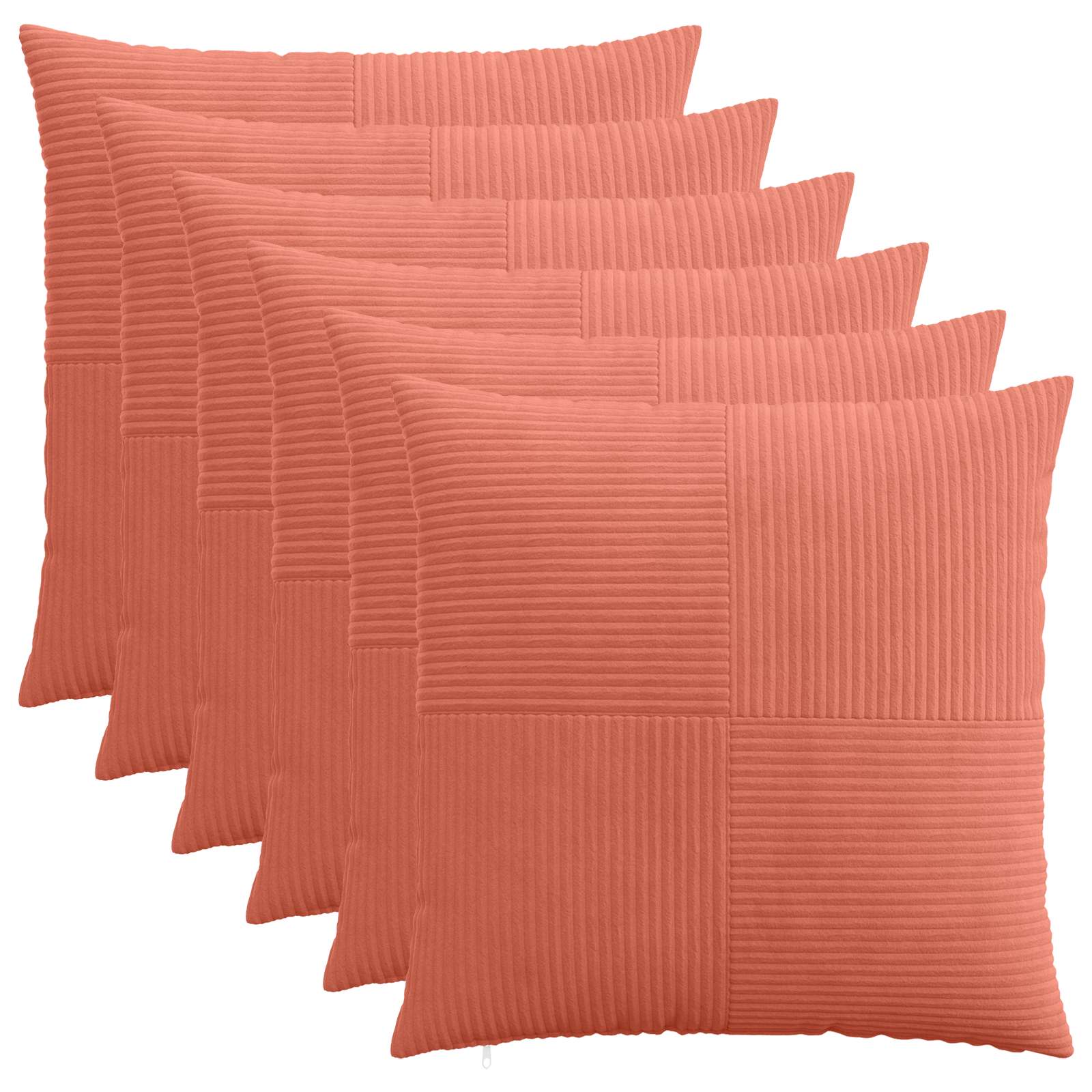 Kussensloop 6 pcs ALMELO Rood-oranje 65 x 65 cm corduroy image 1