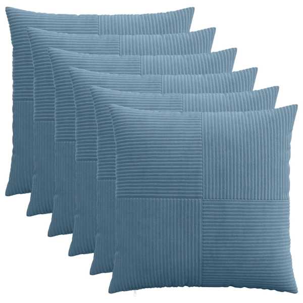 vidaXL Diivanipadi 6 pcs ALMELO Sinine 65 x 65 cm manchester