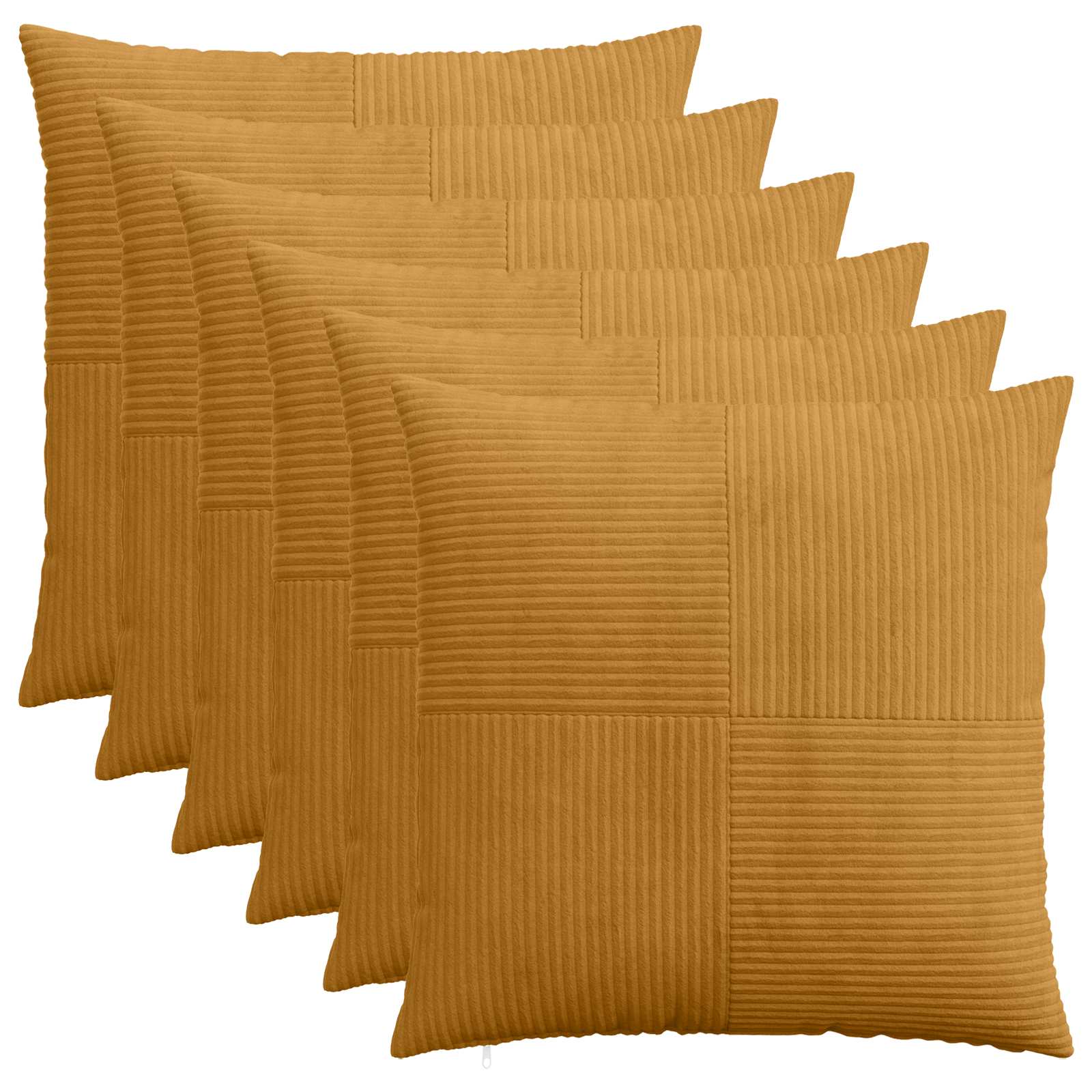 Kussensloop 6 pcs ALMELO Geel 65 x 65 cm corduroy image 1