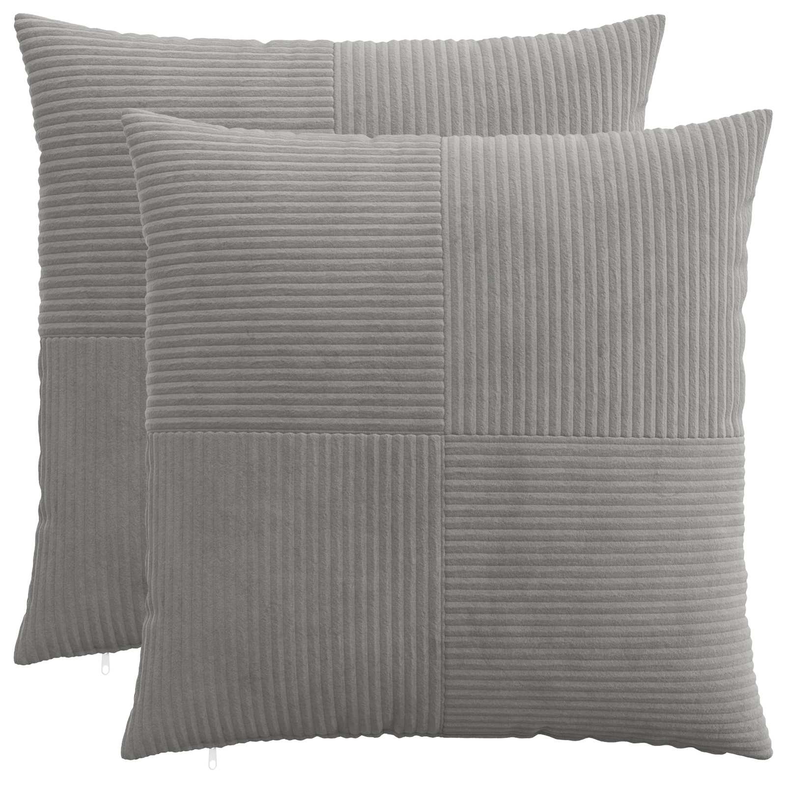 Kussensloop 2 pcs ALMELO Lichtgrijs 70 x 70 cm corduroy image 1