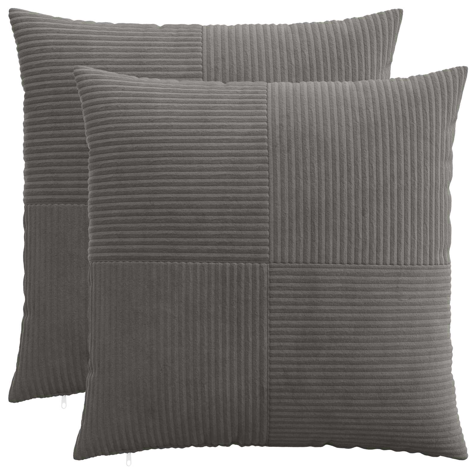 Kussensloop 2 pcs ALMELO Donkergrijs 70 x 70 cm corduroy image 1