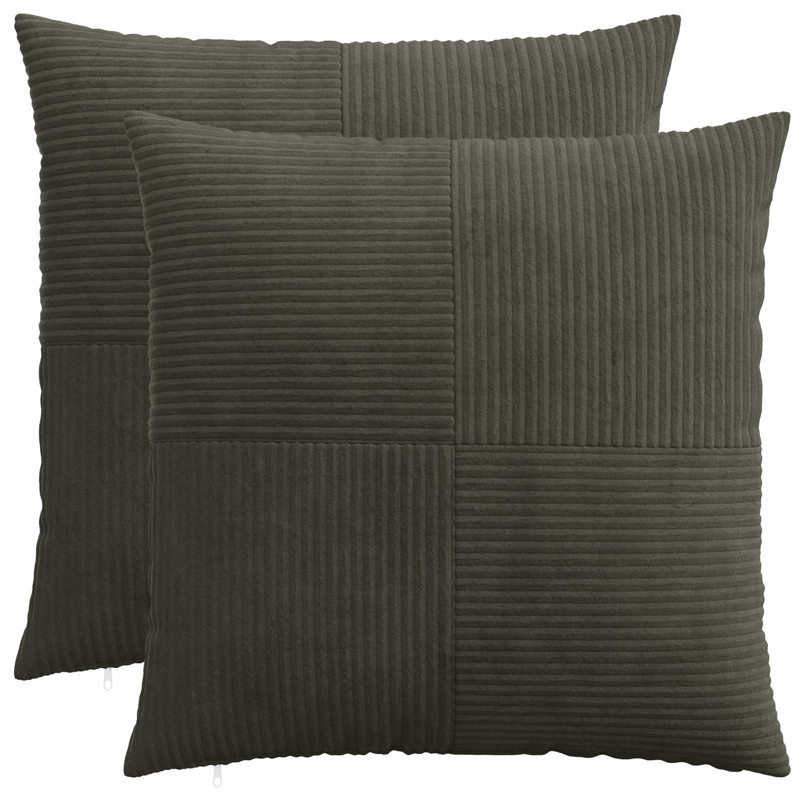 Kussensloop 2 pcs ALMELO Antracietkleurig 70 x 70 cm corduroy image 1