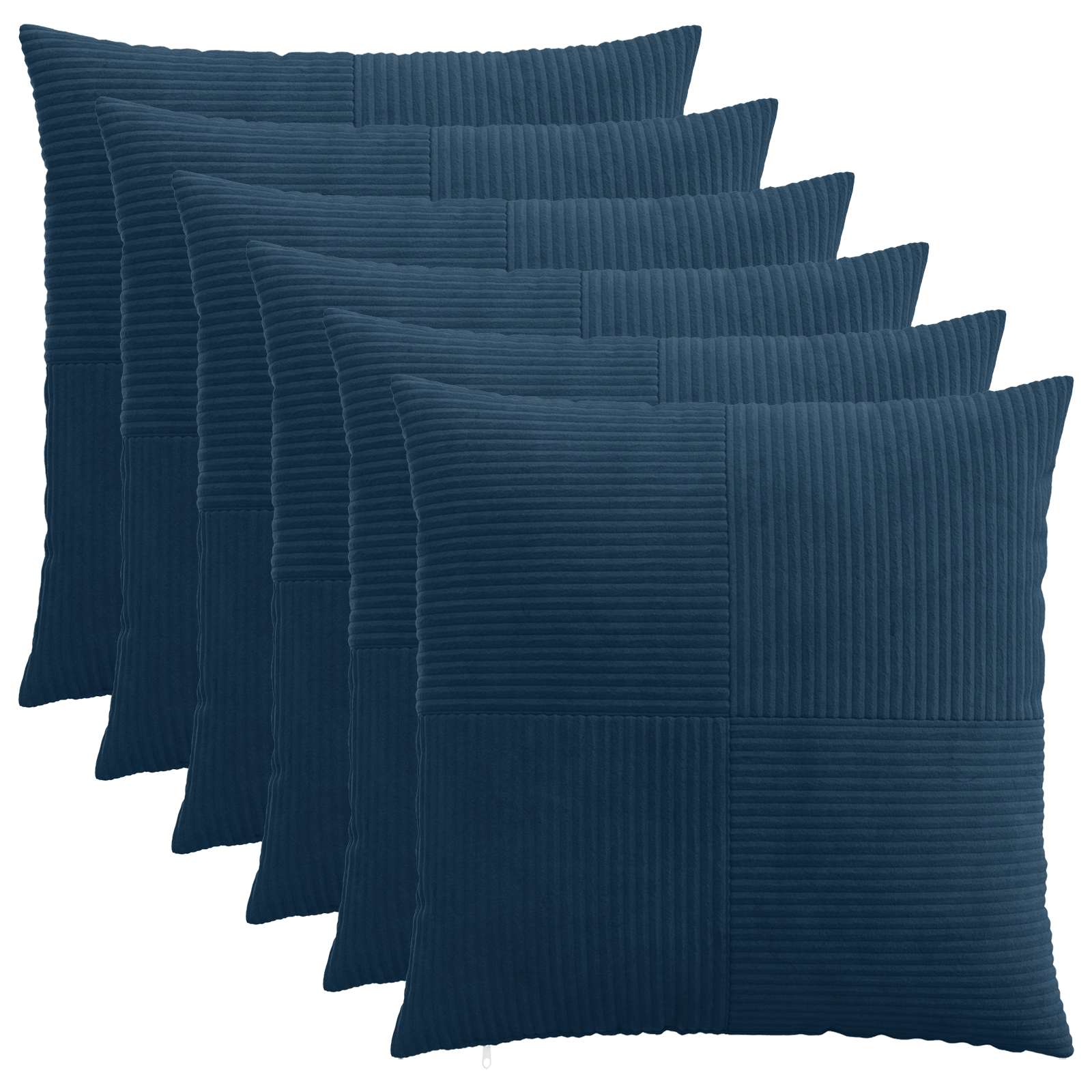 Kussensloop 6 pcs ALMELO Marineblauw 70 x 70 cm corduroy image 1