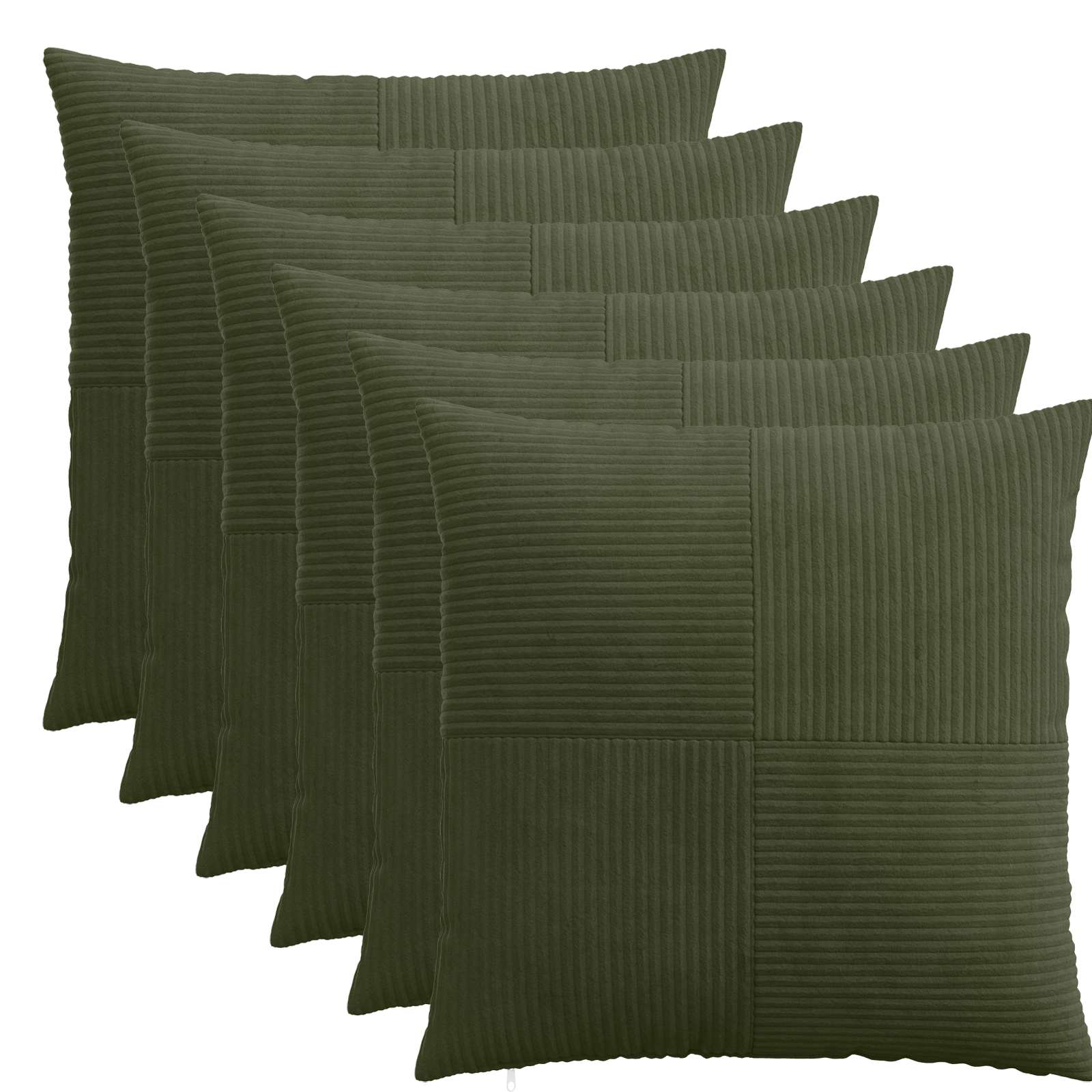 Kussensloop 6 pcs ALMELO Groen 70 x 70 cm corduroy image 1