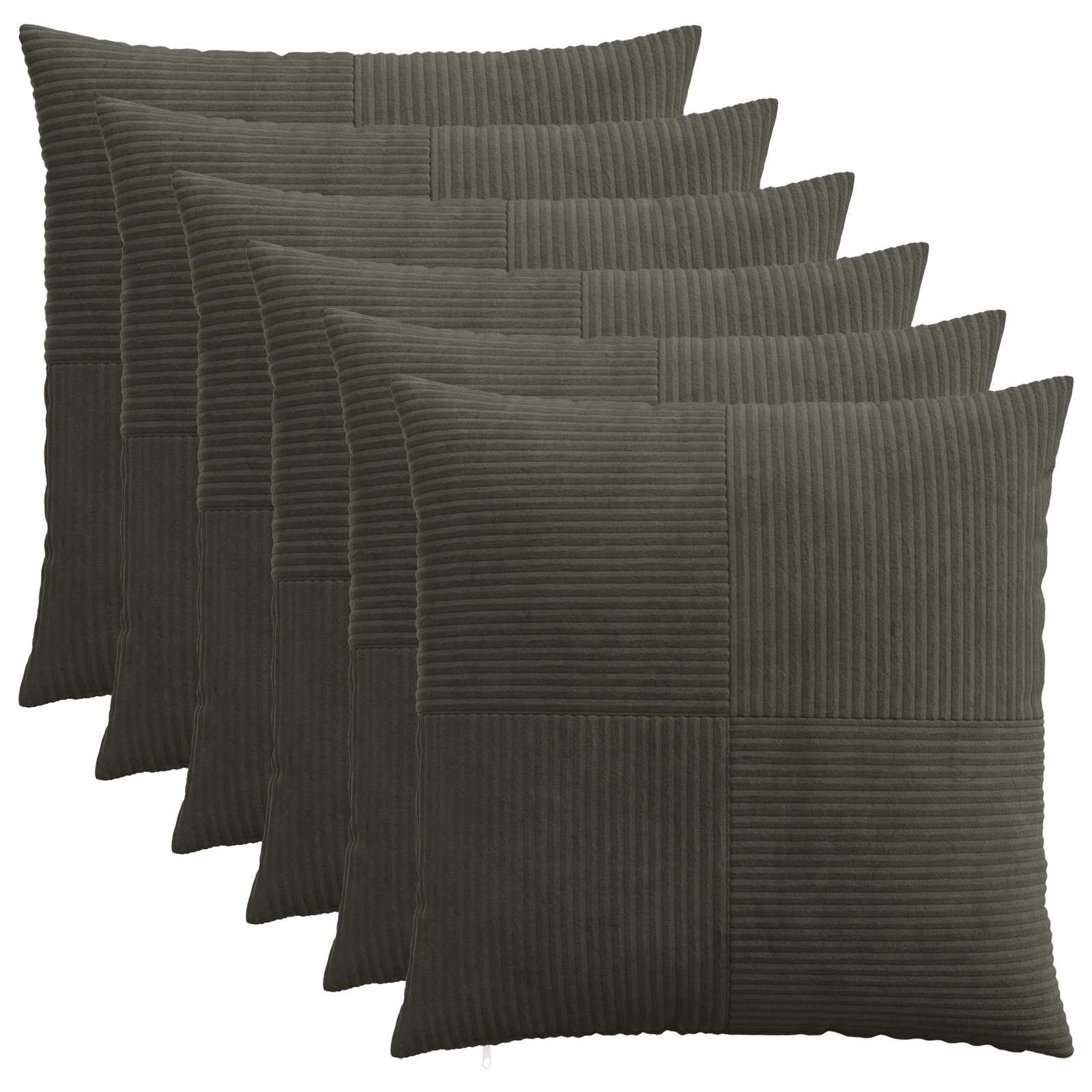 Kussensloop 6 pcs ALMELO Antracietkleurig 80 x 80 cm corduroy image 1