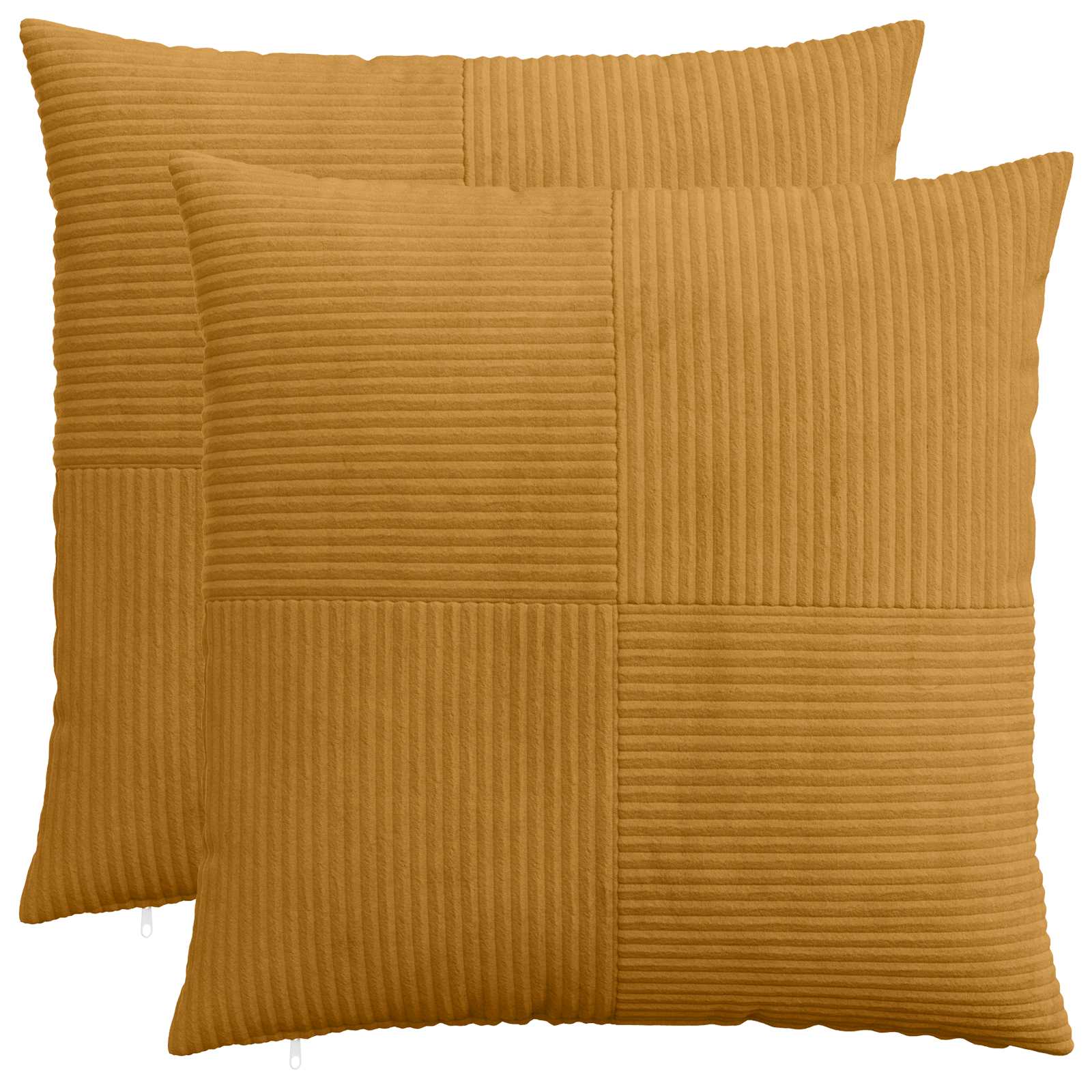 Kussensloop 2 pcs ALMELO Geel 80 x 80 cm corduroy image 1
