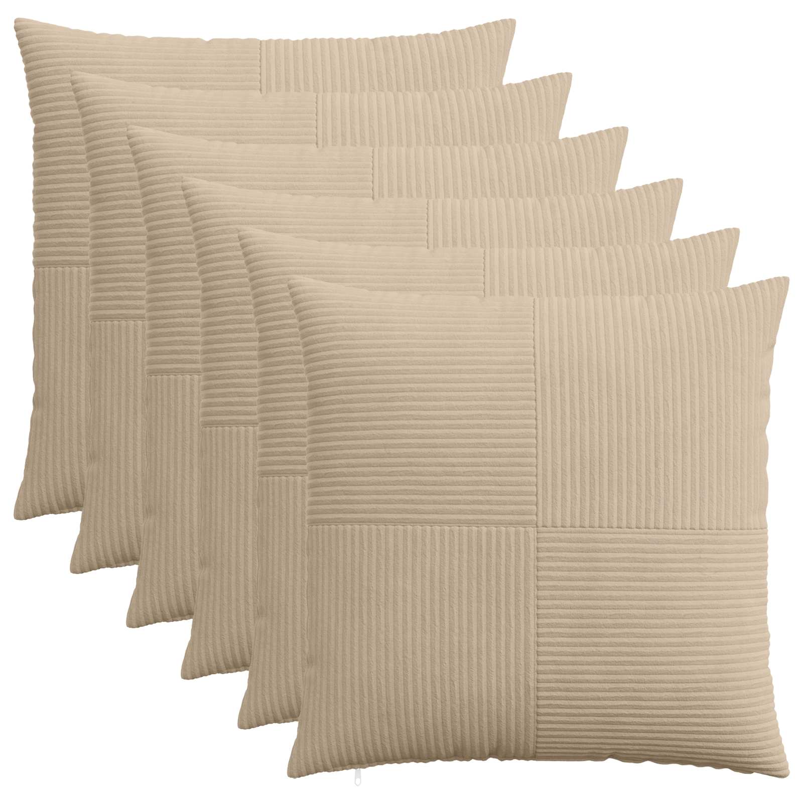 Kussensloop 6 pcs ALMELO Taupe 80 x 80 cm corduroy image 1