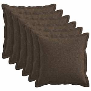 vidaXL Diivanipadi 6 pcs HOUTEN Pruunikashall 30 x 30 cm Kunstlinen