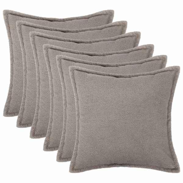 vidaXL Diivanipadi 6 pcs HOUTEN Helehall 30 x 30 cm Boucl&eacute;